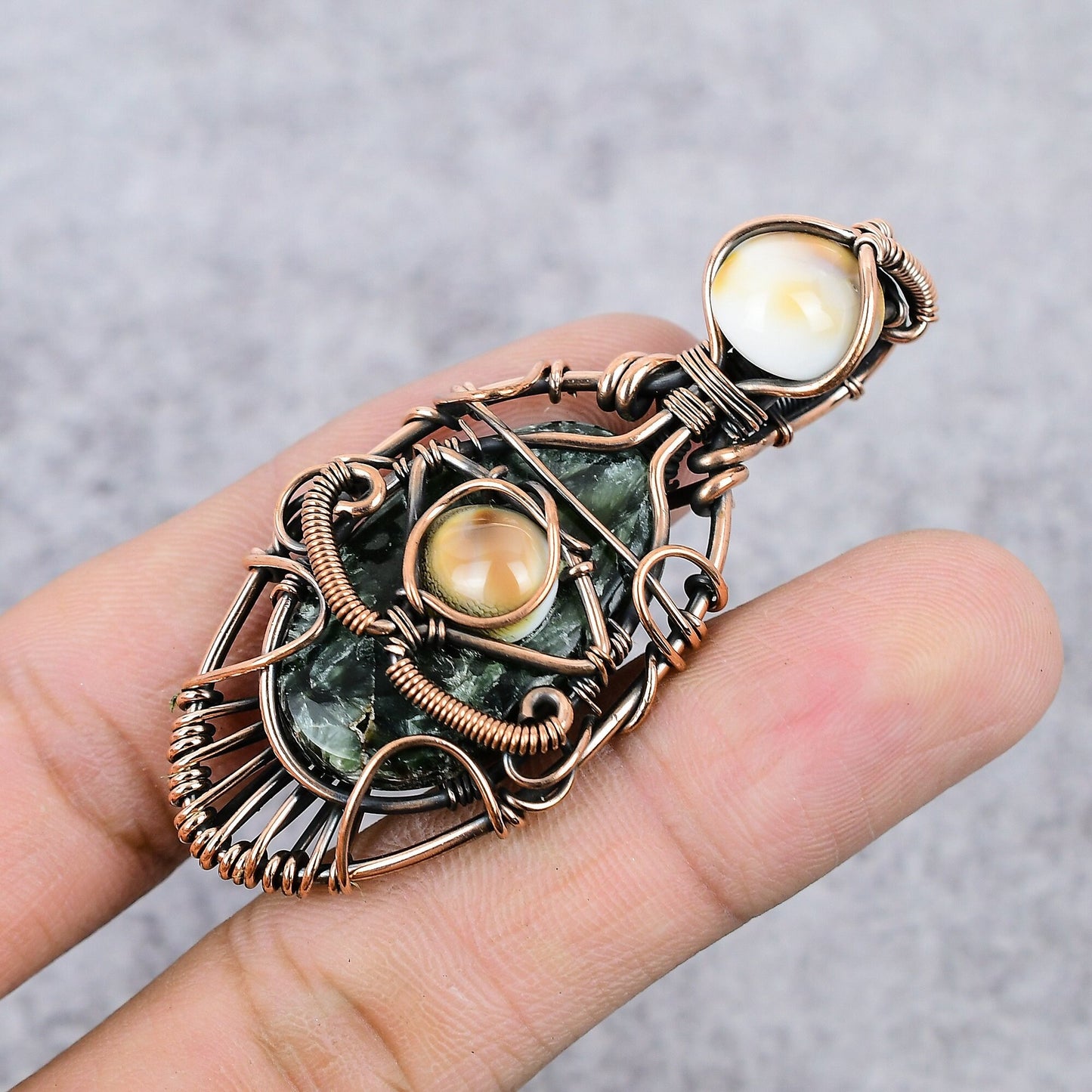 Copper Shiva Eye Gemstone Pendant