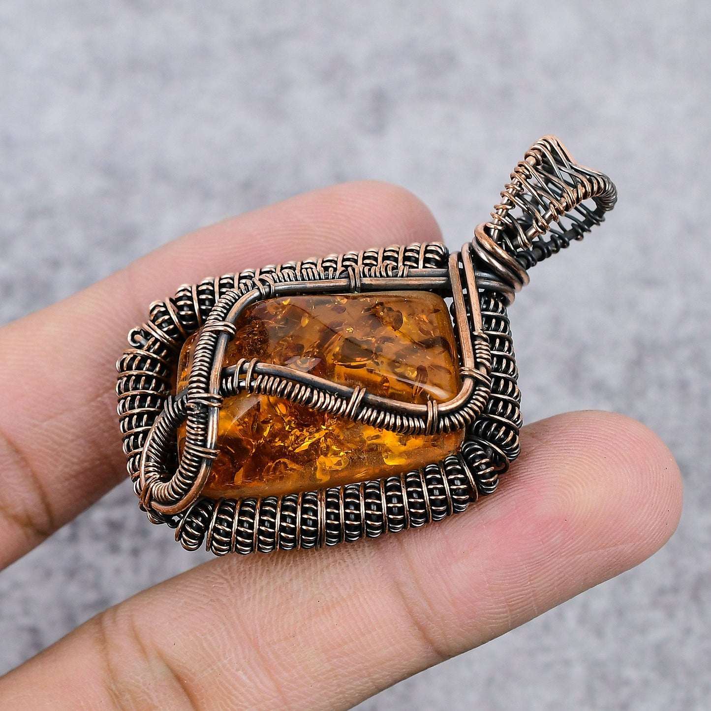 Golden Baltic Amber Gemstone Pendant