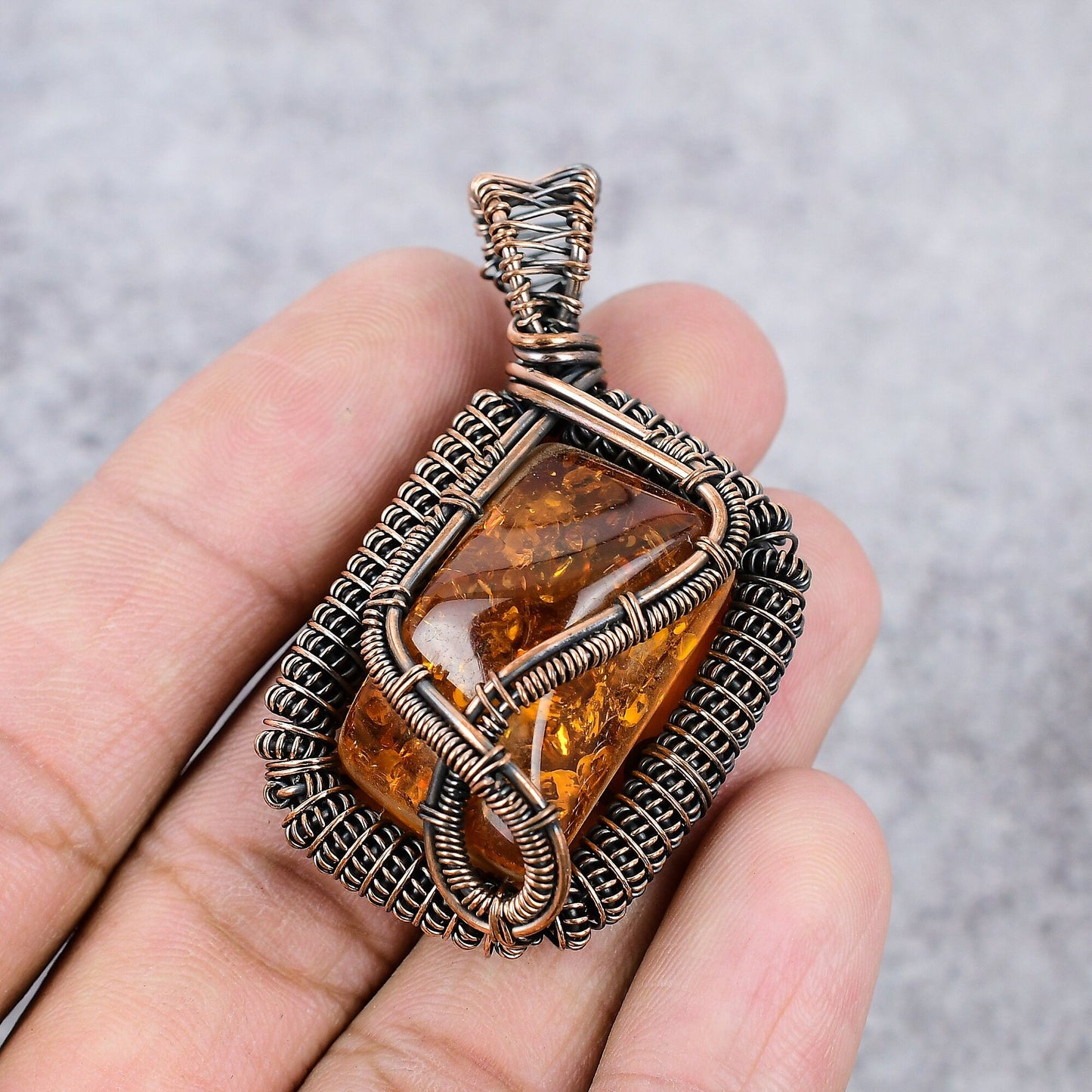 Golden Baltic Amber Gemstone Pendant