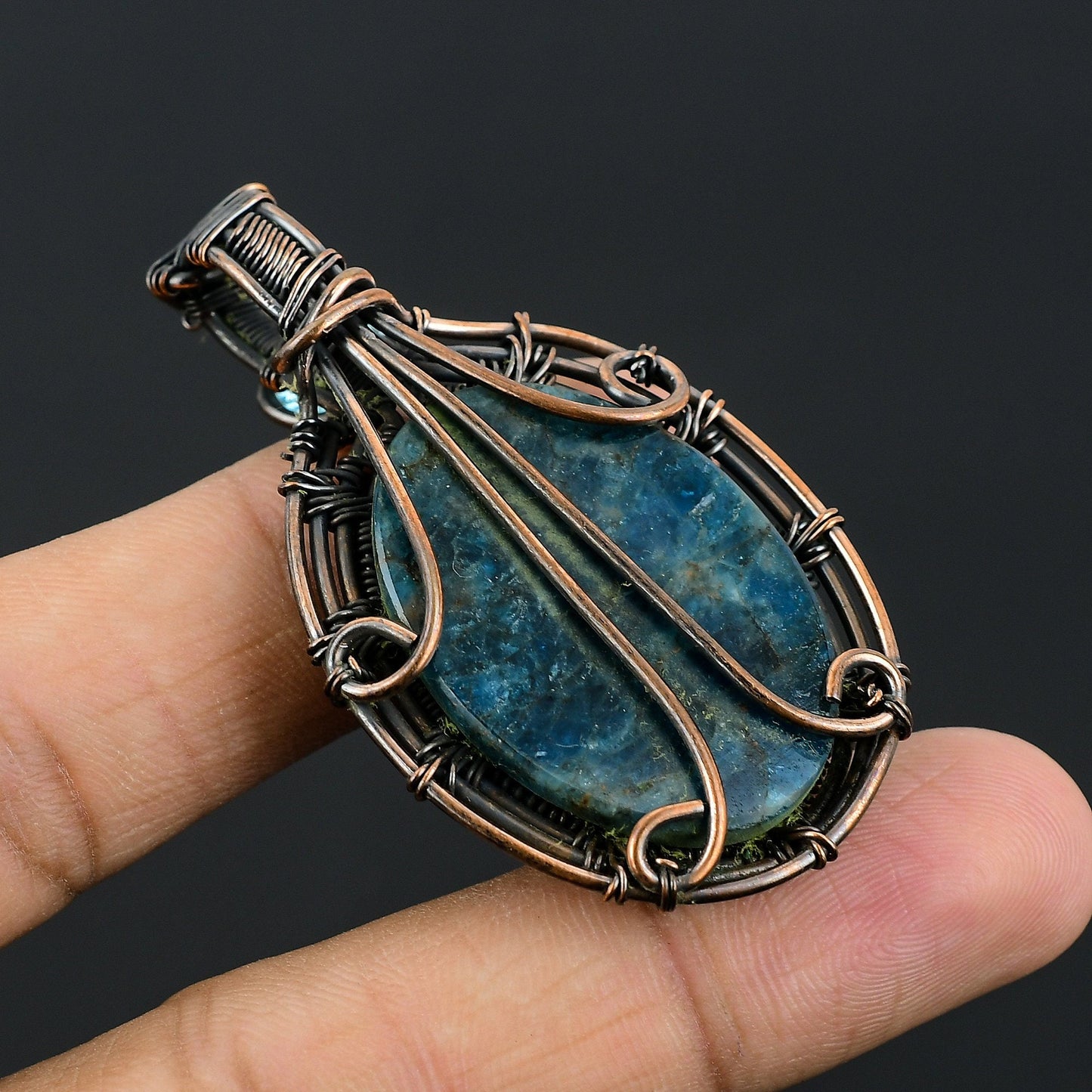 Neon Blue Apatite Gemstone Pendant