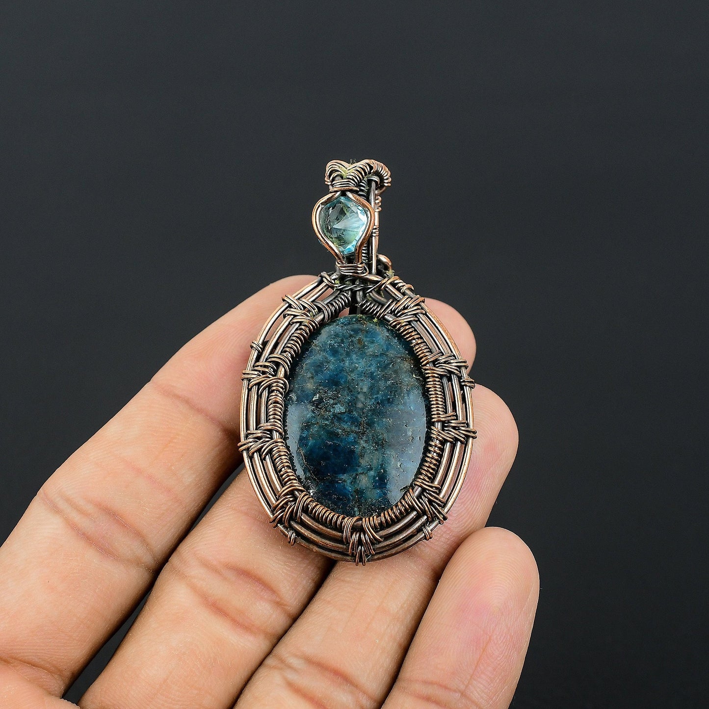 Neon Blue Apatite Gemstone Pendant