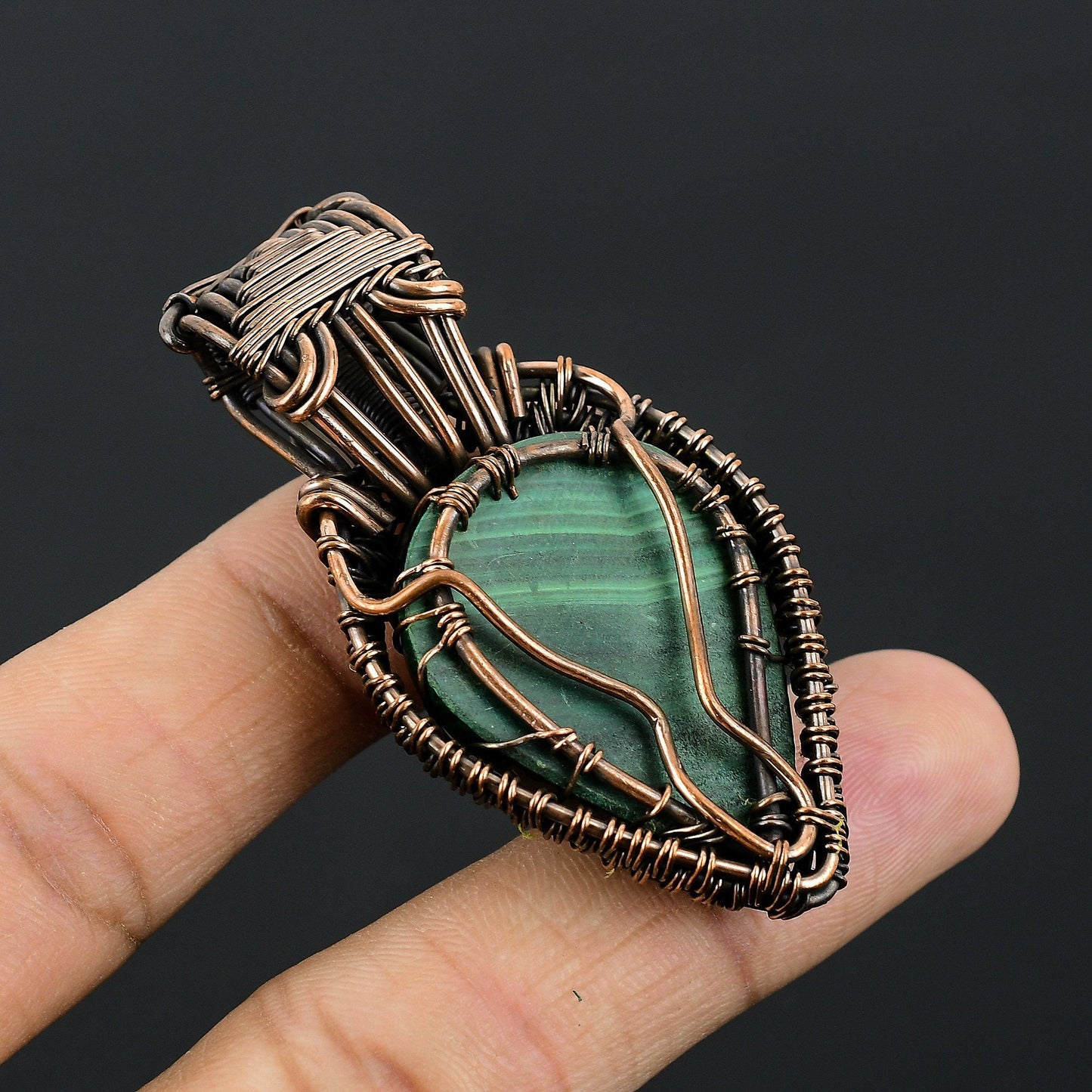 Green Malachite Gemstone Pendant