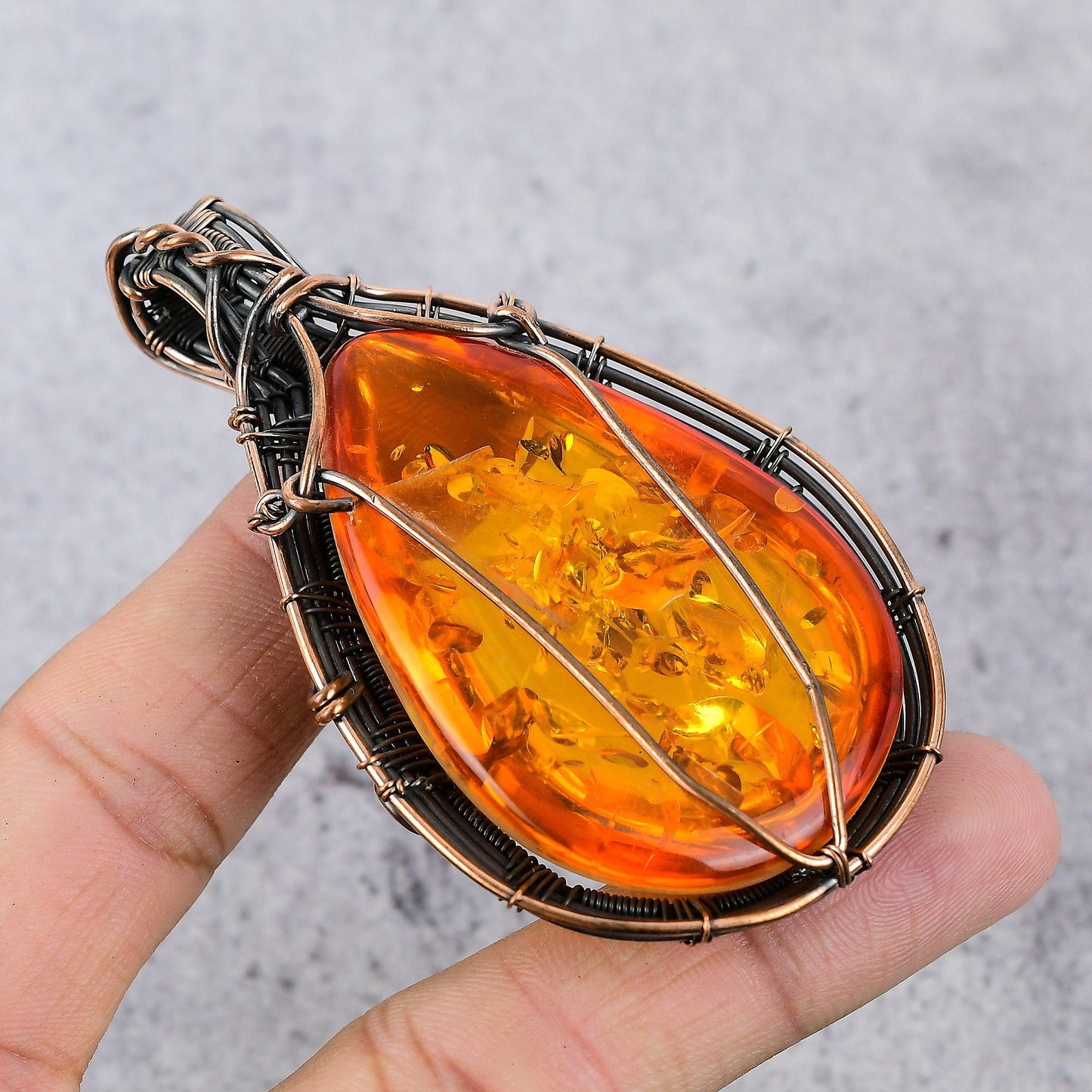 Golden Amber Gemstone Pendant