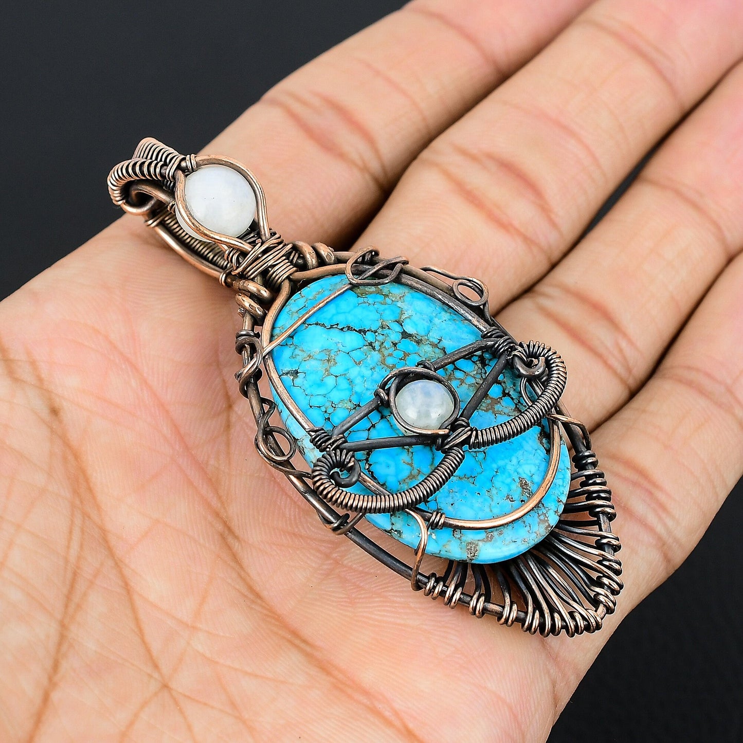 Turquoise Gemstone Evil Eye Pendant