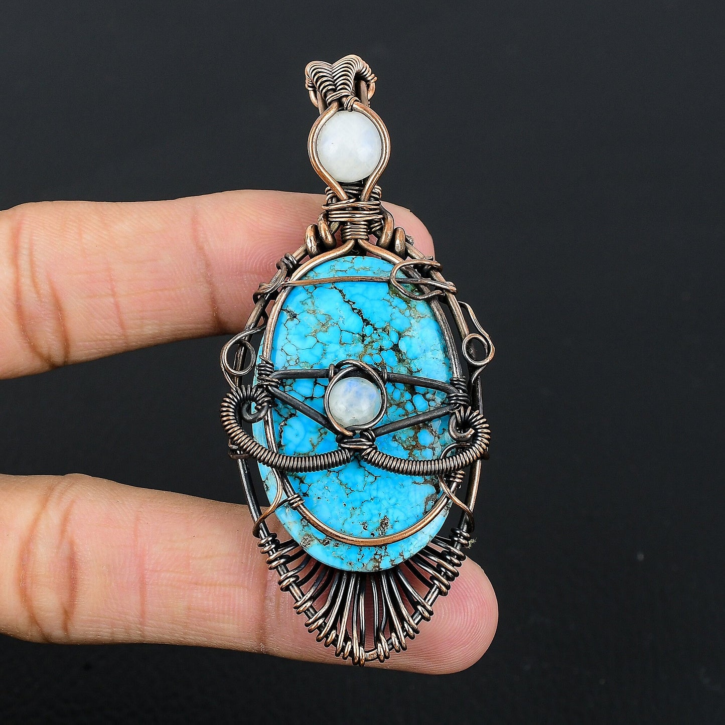 Turquoise Gemstone Evil Eye Pendant