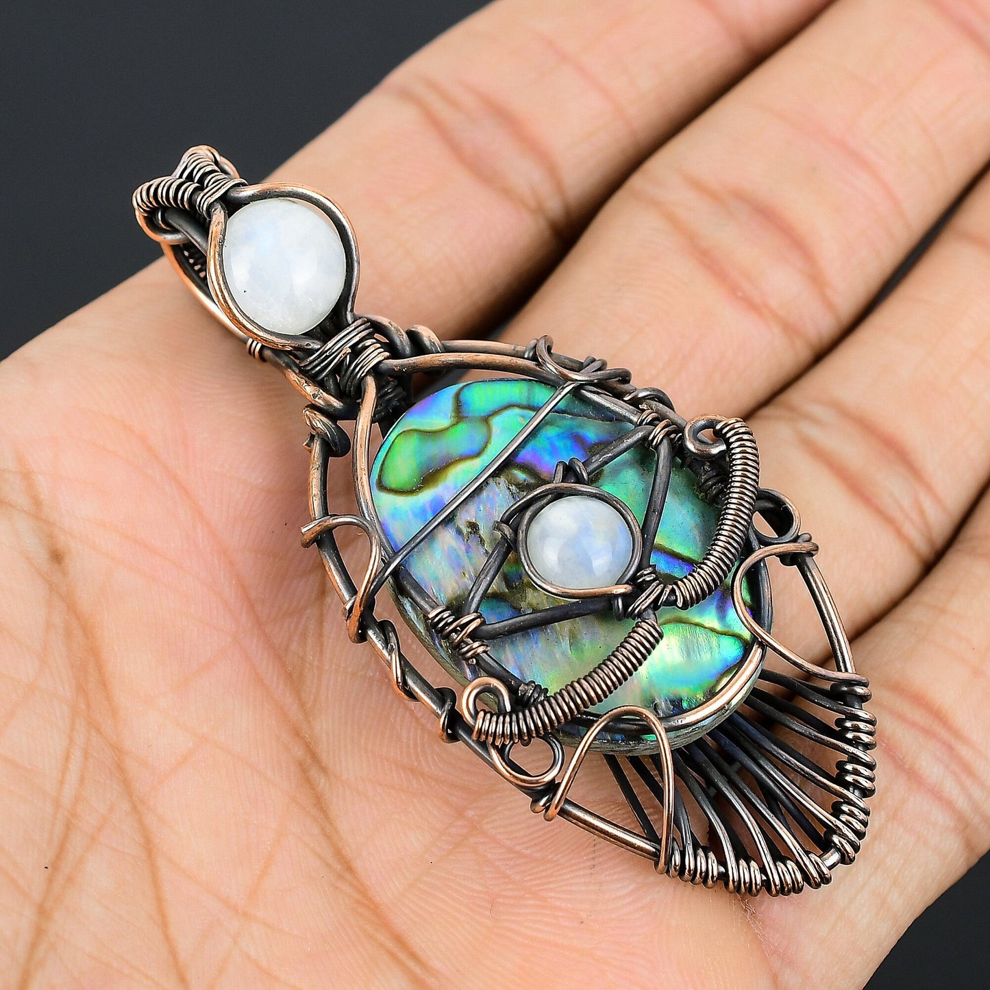 Blue Abalone Gemstone Pendant