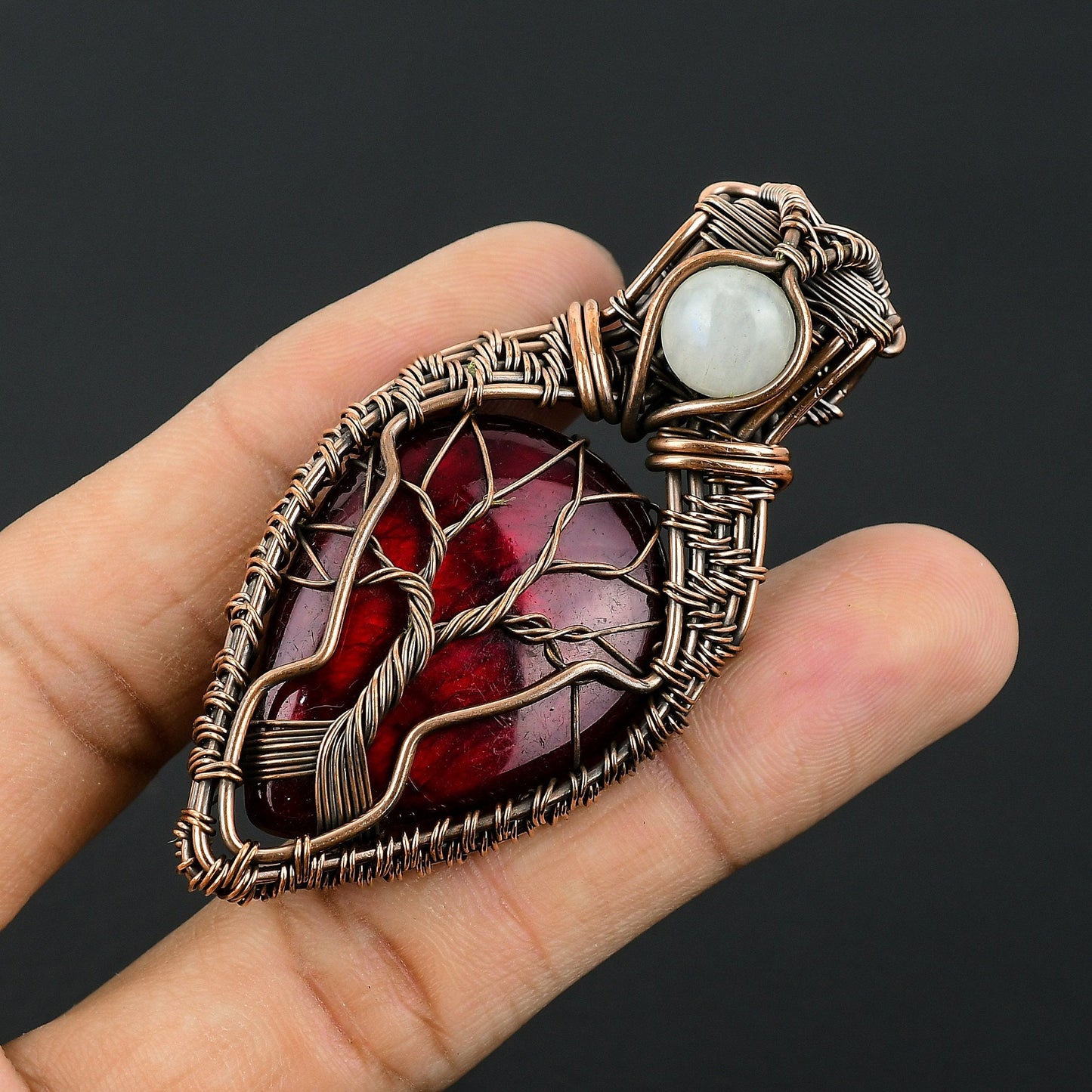 Red Labradorite Gemstone Pendant