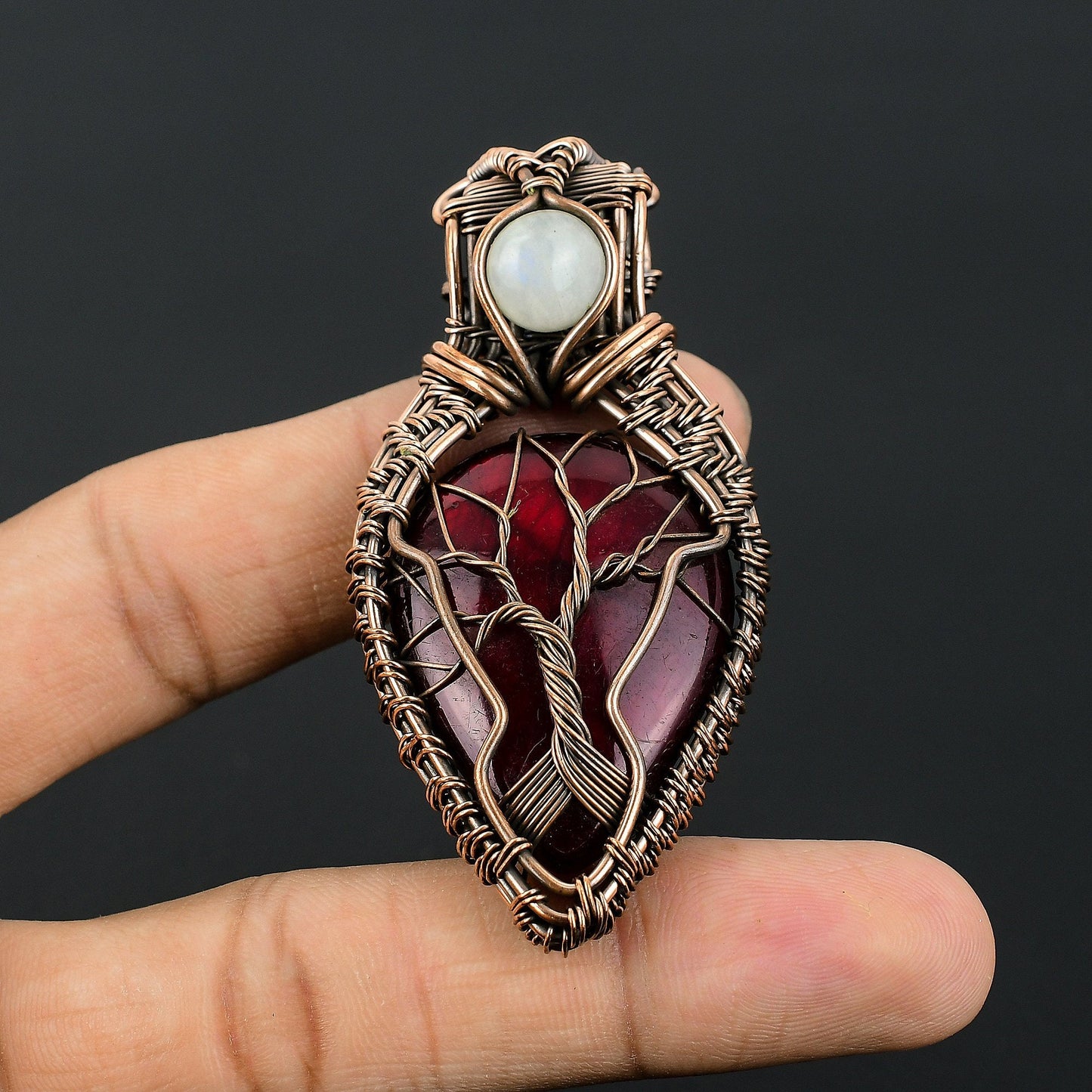 Red Labradorite Gemstone Pendant