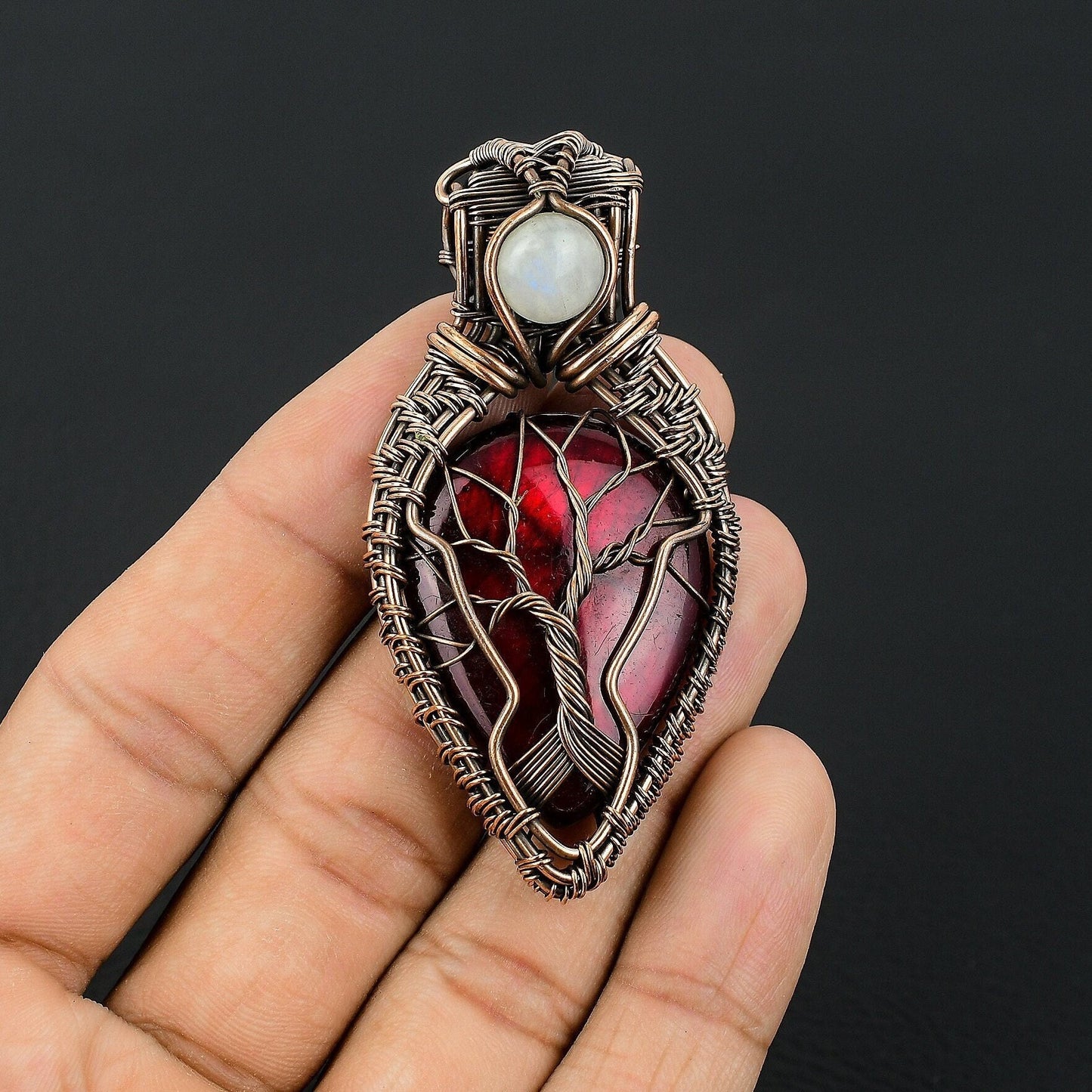 Red Labradorite Gemstone Pendant