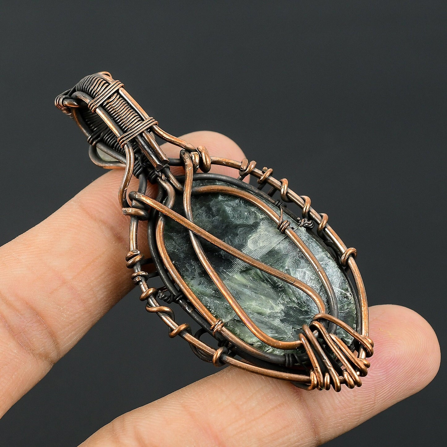 Green Seraphinite Gemstone Pendant