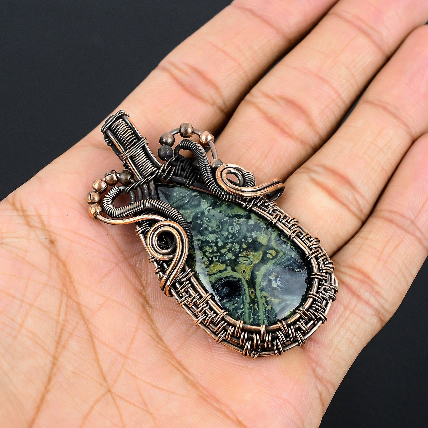 Black Star Galaxy Jasper Gemstone Pendant