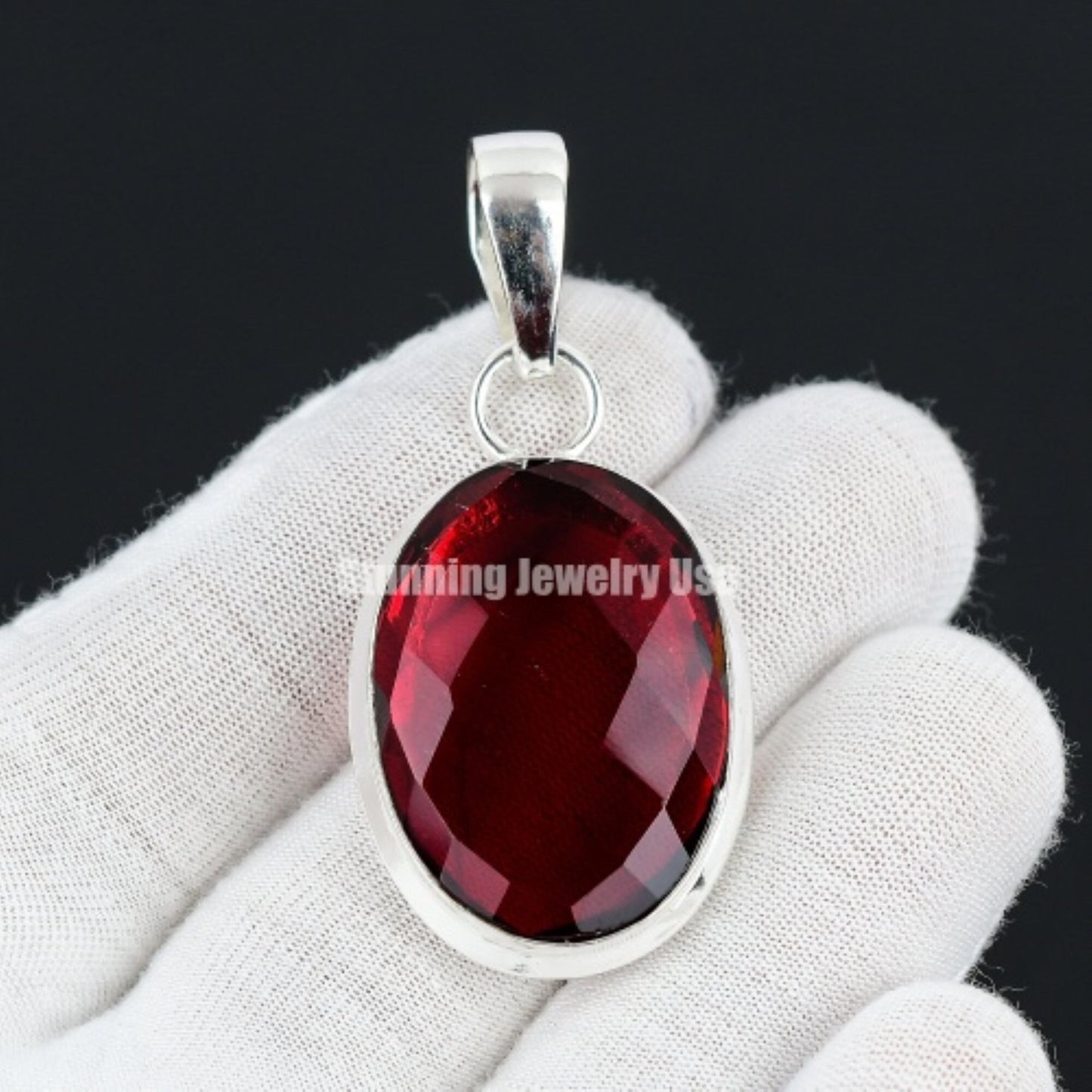 Red Garnet Gemstone Pendant