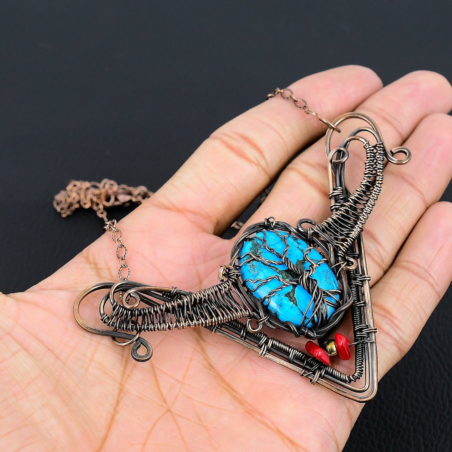 Turquoise Tree of Life Gemstone Pendant