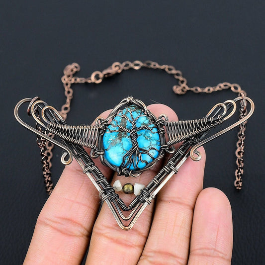 Turquoise Gemstone Tree of Life Pendant
