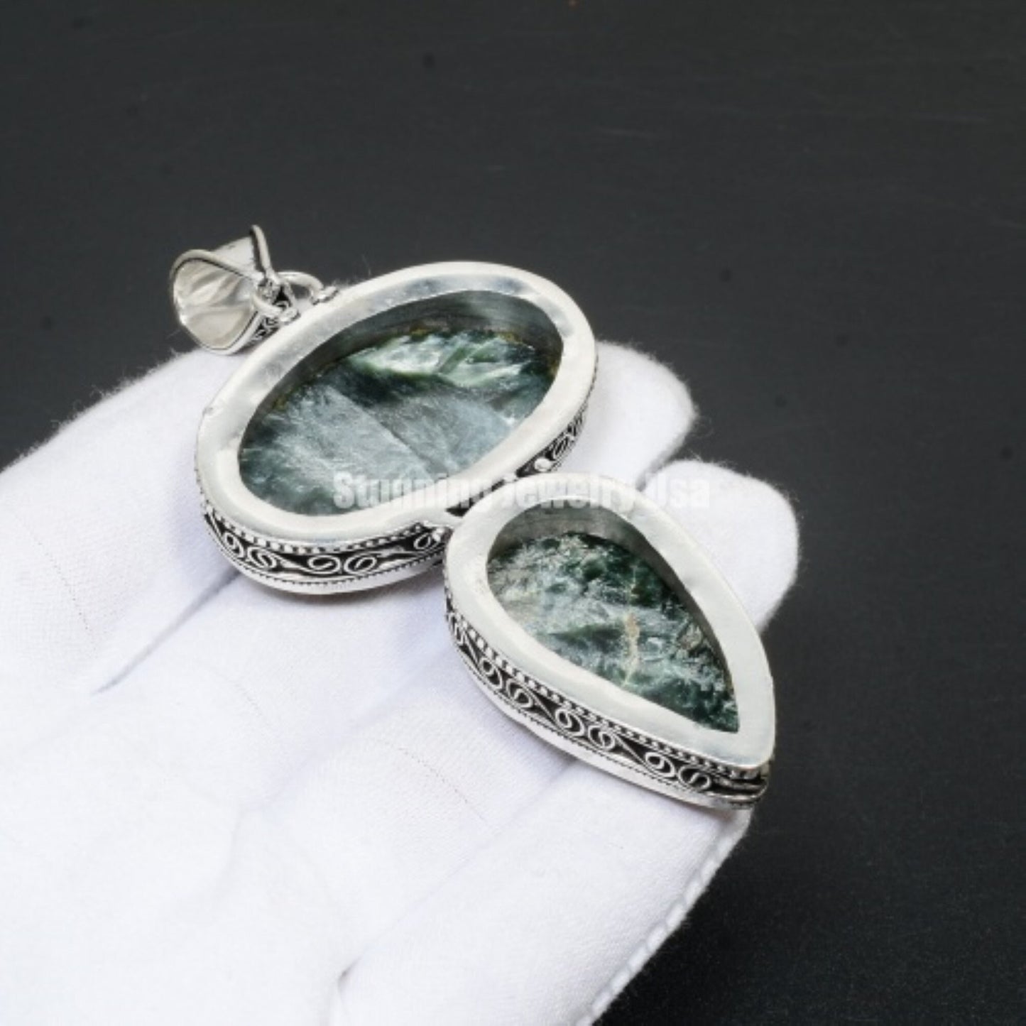 Green Seraphinite Pendant Necklace