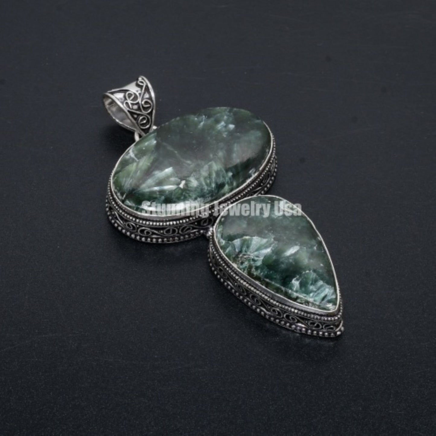 Green Seraphinite Pendant Necklace