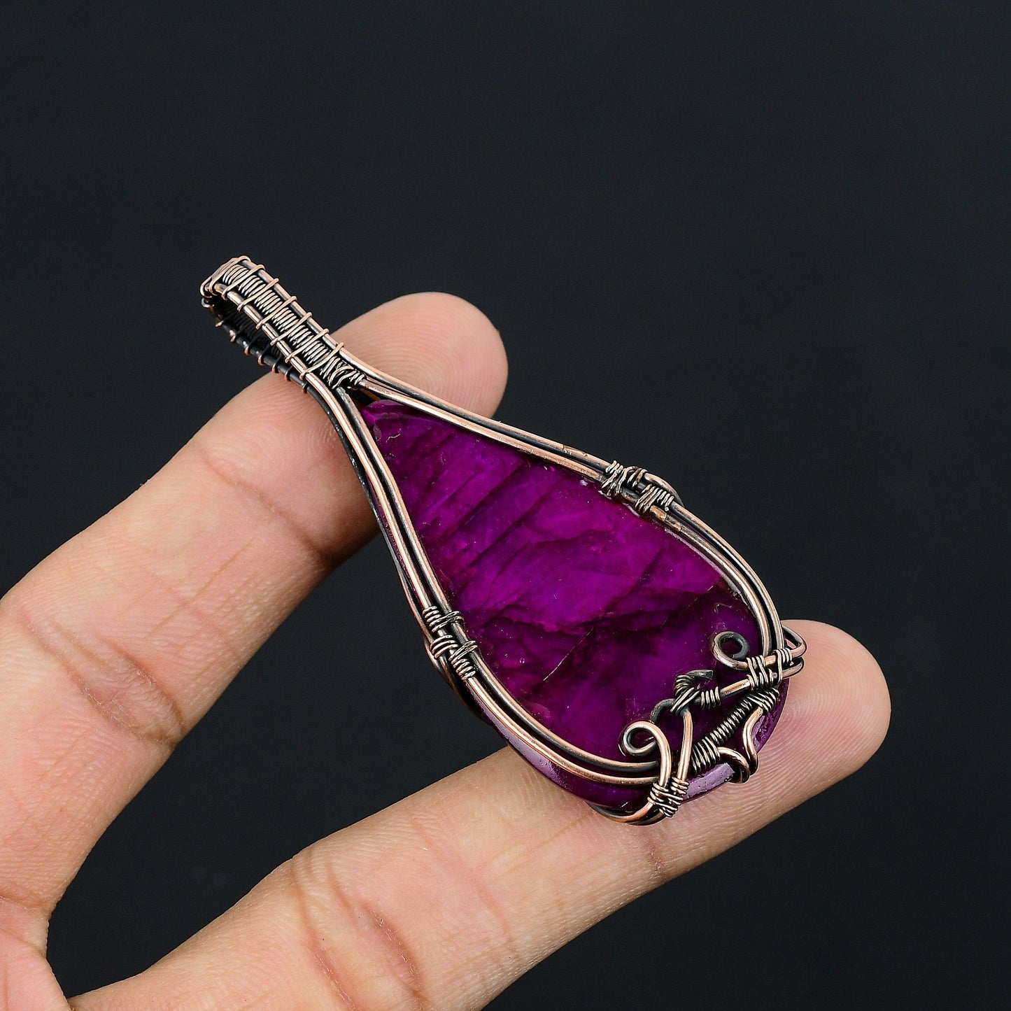 Purple Flash Labradorite Gemstone Pendant