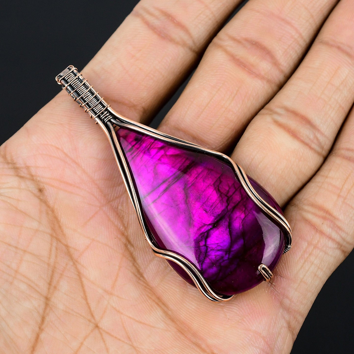 Purple Flash Labradorite Gemstone Pendant