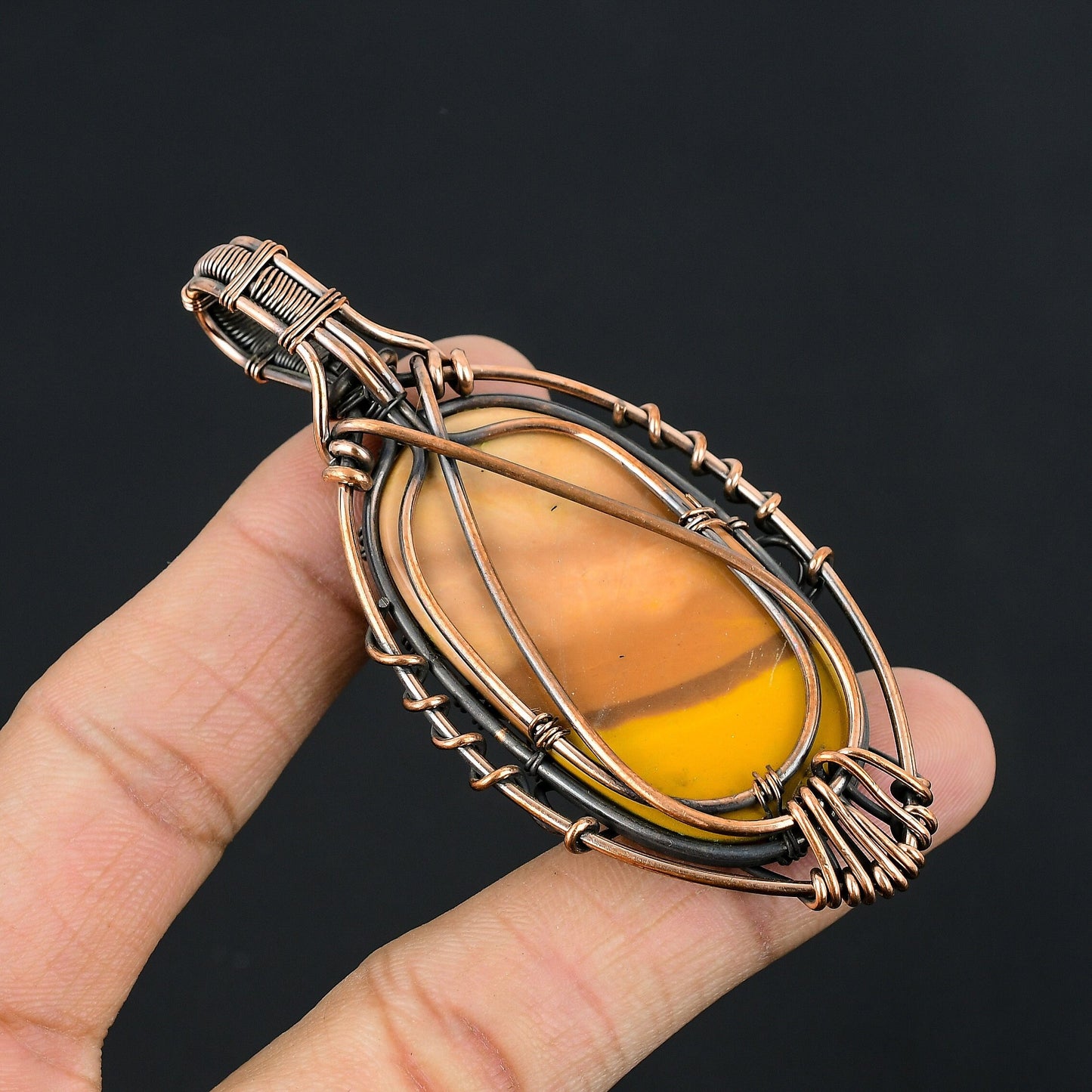 Red-Yellow Mookaite Gemstone Pendant