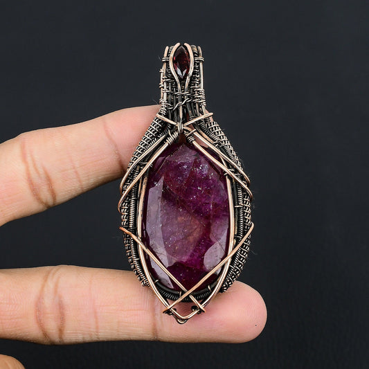 Kashmir Red Ruby Gemstone Pendant
