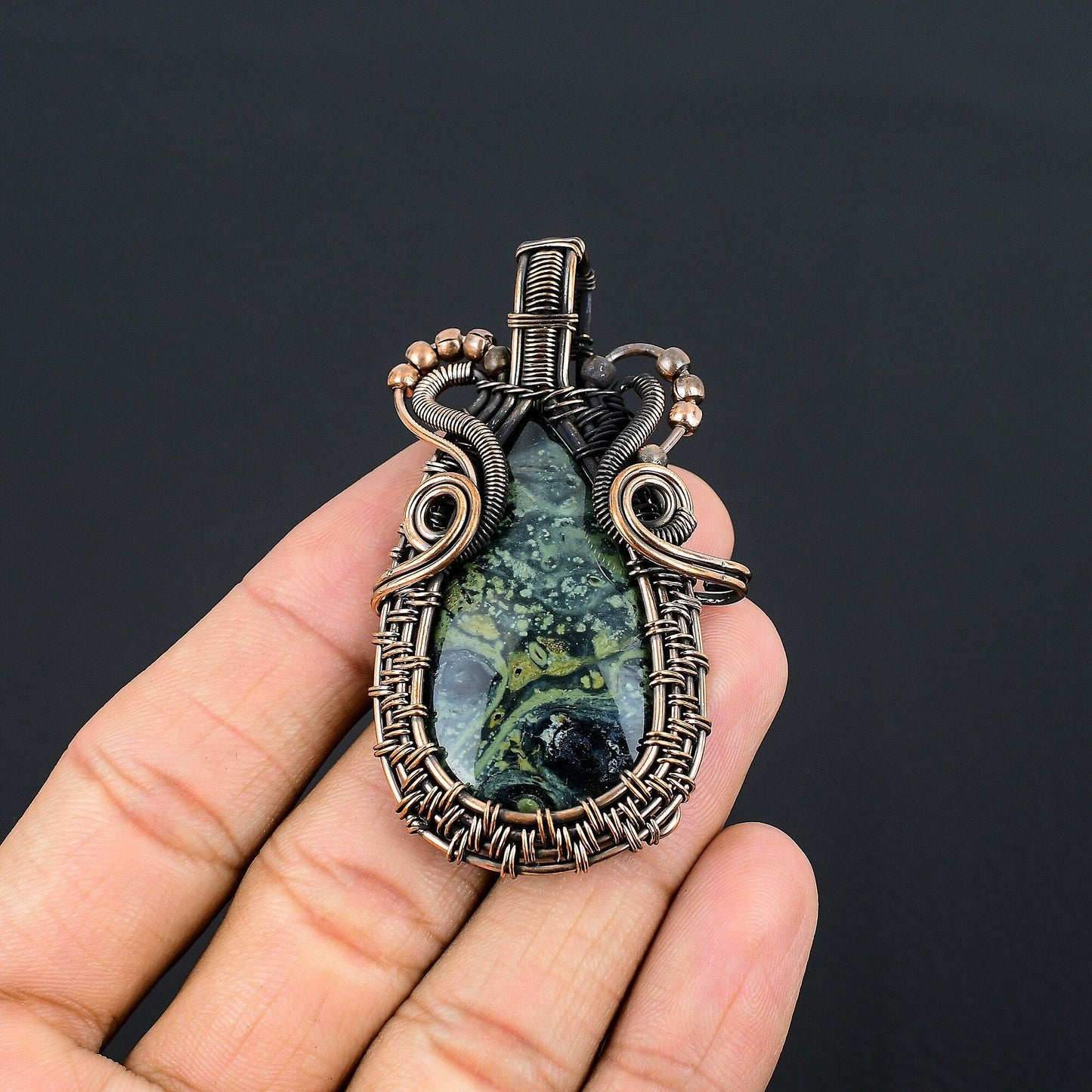 Black Star Galaxy Jasper Gemstone Pendant