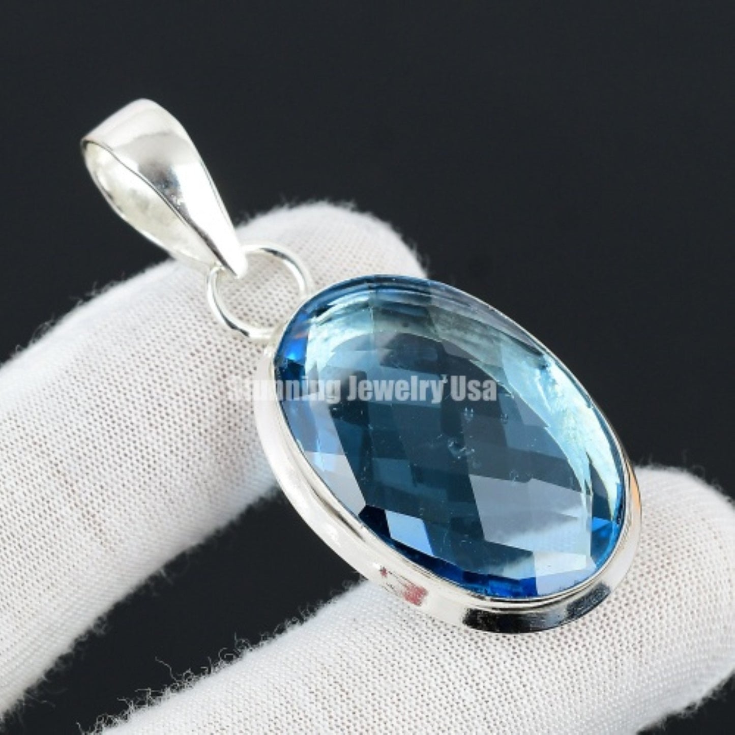 Swiss Blue Topaz Gemstone Pendant