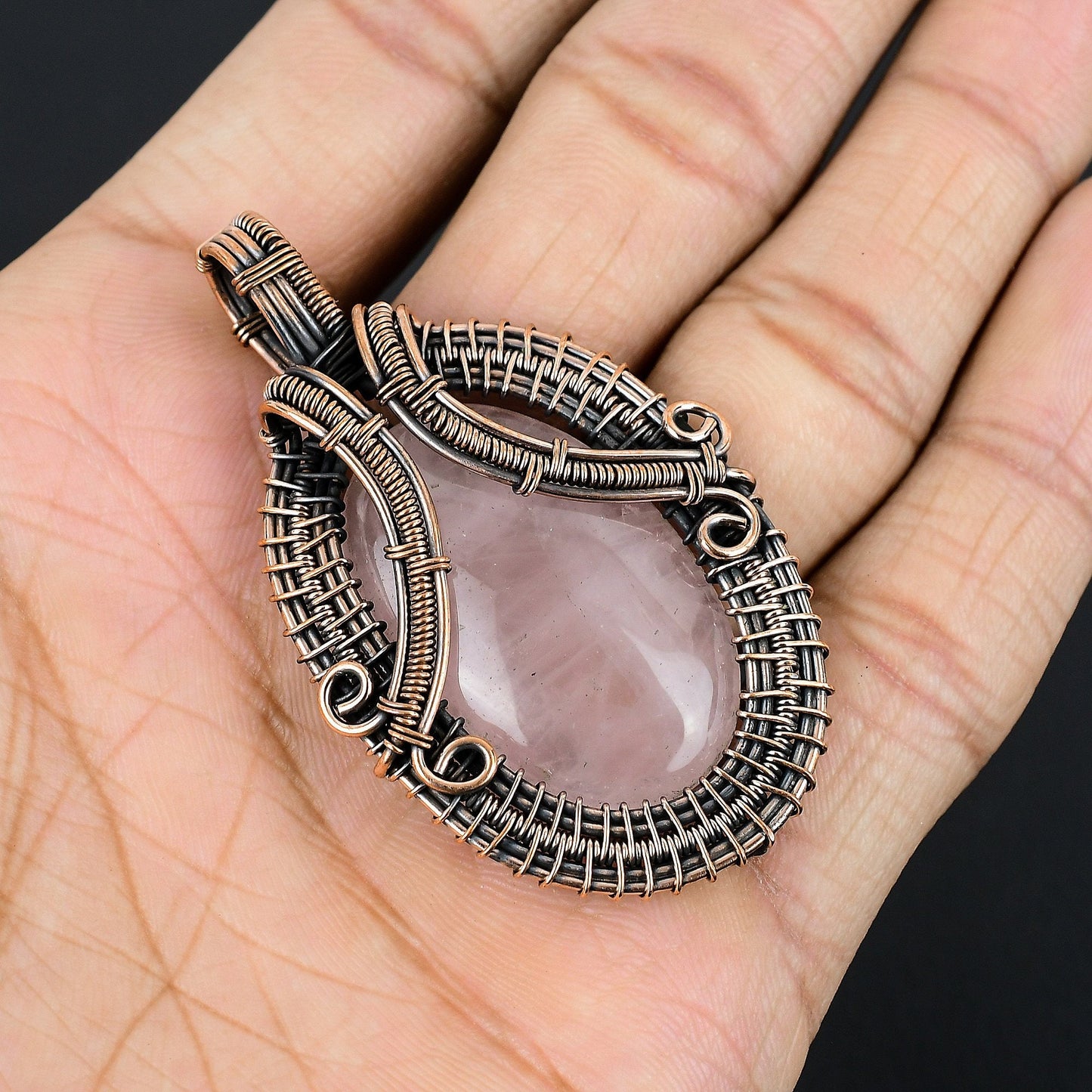 Pink Rose Quartz Gemstone Pendant