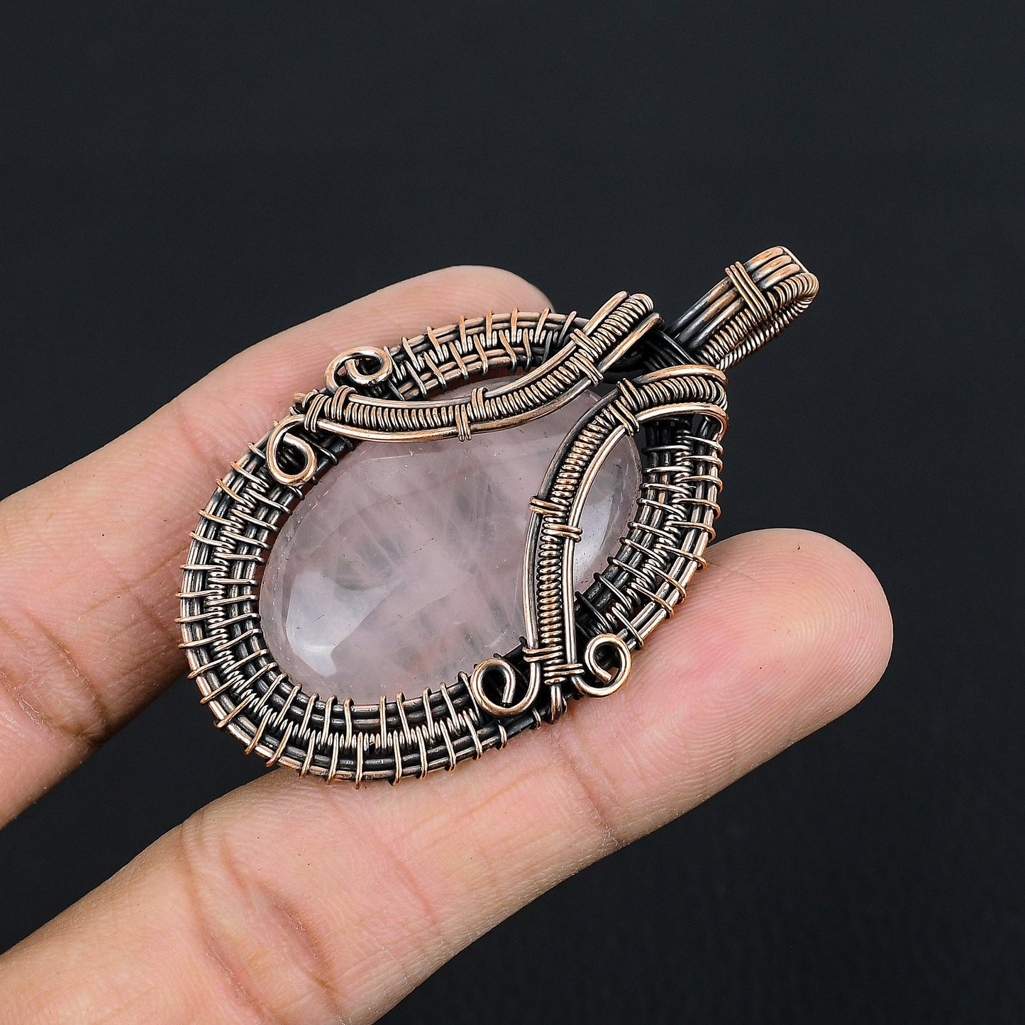 Pink Rose Quartz Gemstone Pendant