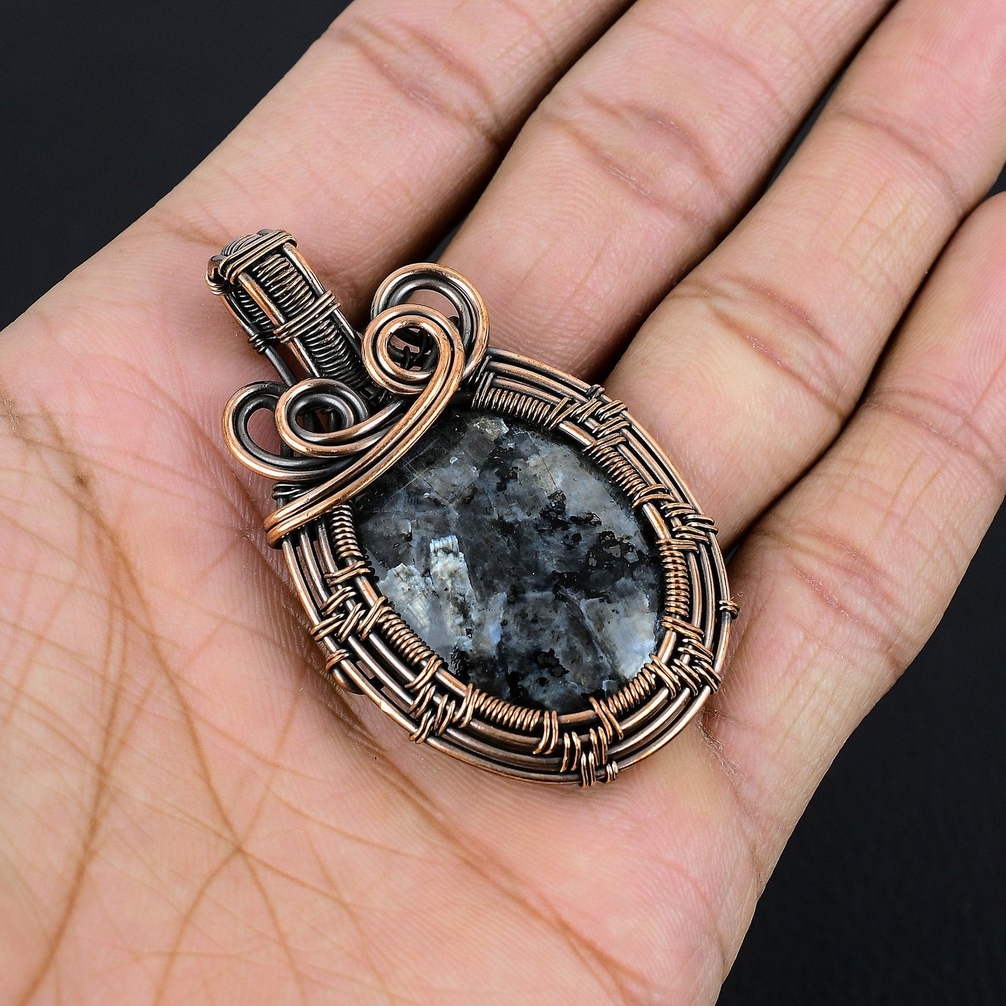 Gray Larvikite Gemstone Pendant