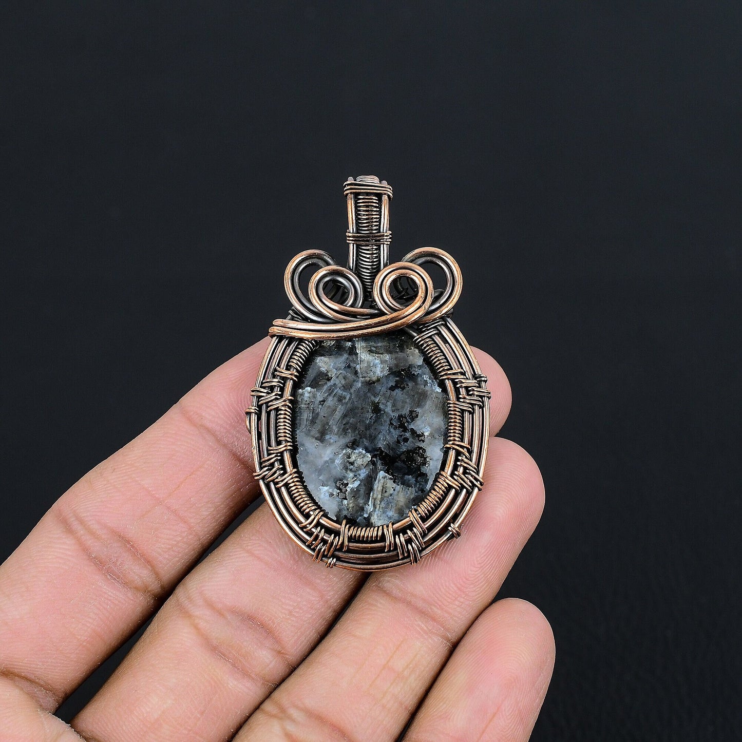Gray Larvikite Gemstone Pendant