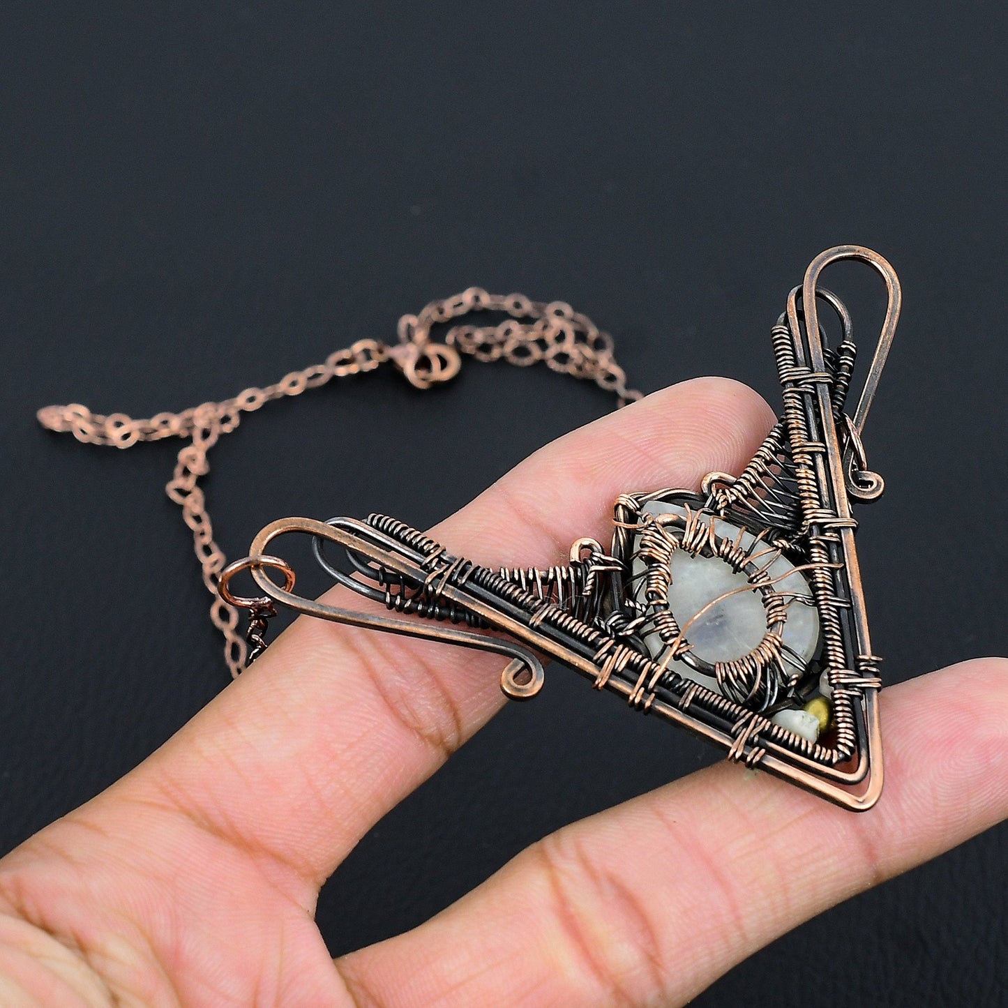 Rainbow Moonstone Gemstone Necklace
