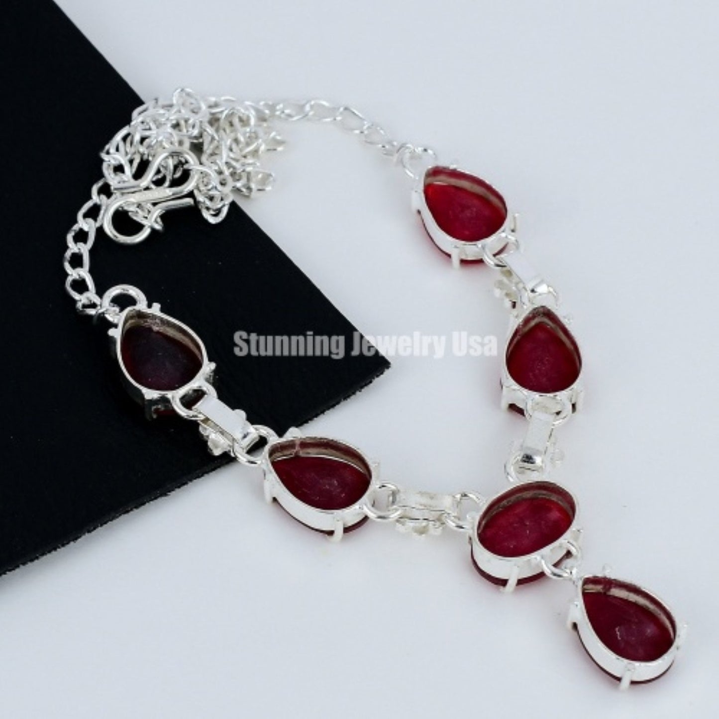 Red Garnet Sterling Silver Necklace