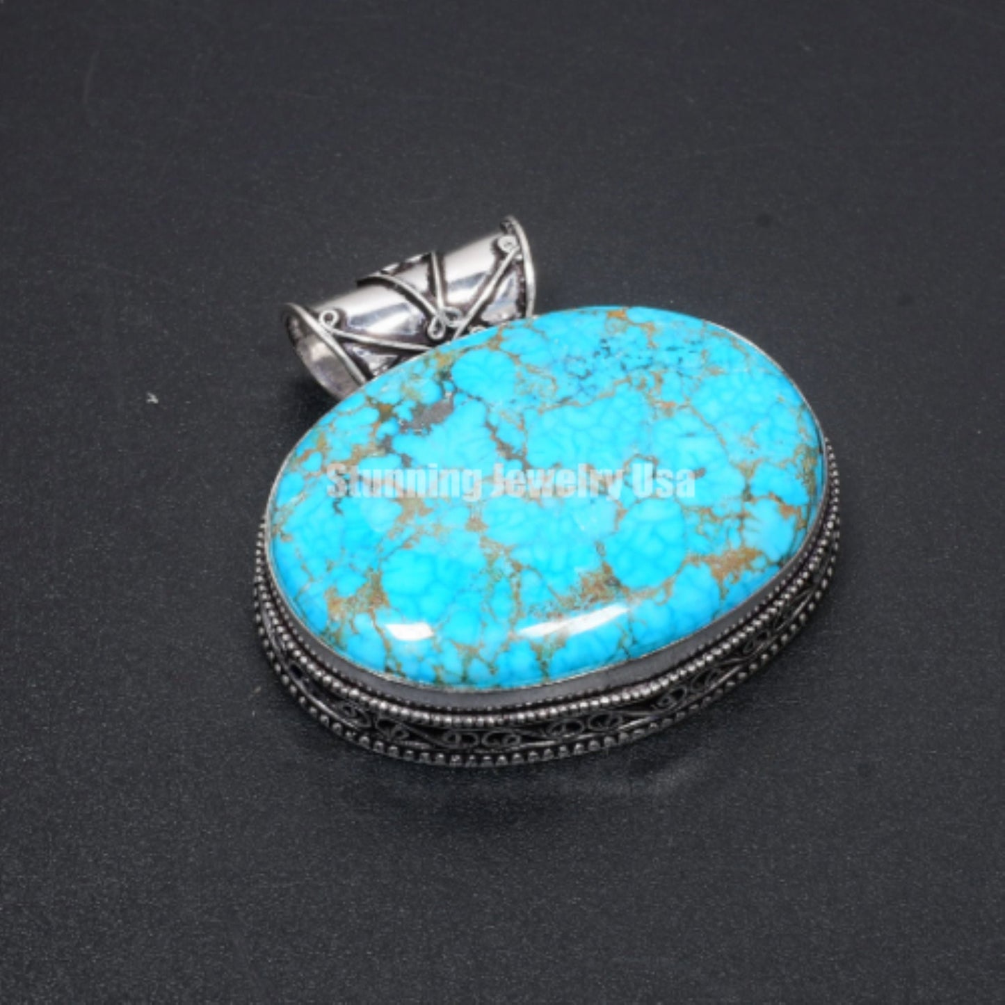 Turquoise Gemstone Sterling Silver Pendant