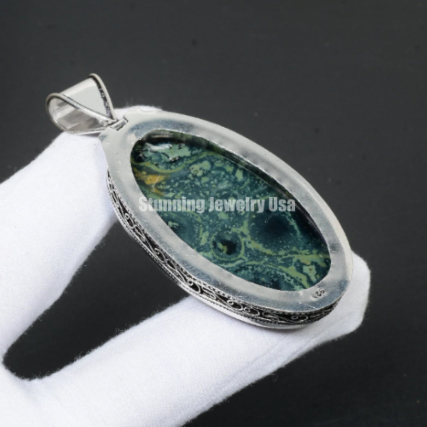 Green Kambaba Jasper Gemstone Pendant