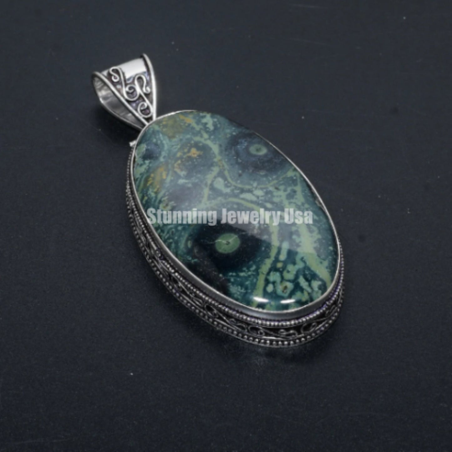 Green Kambaba Jasper Gemstone Pendant