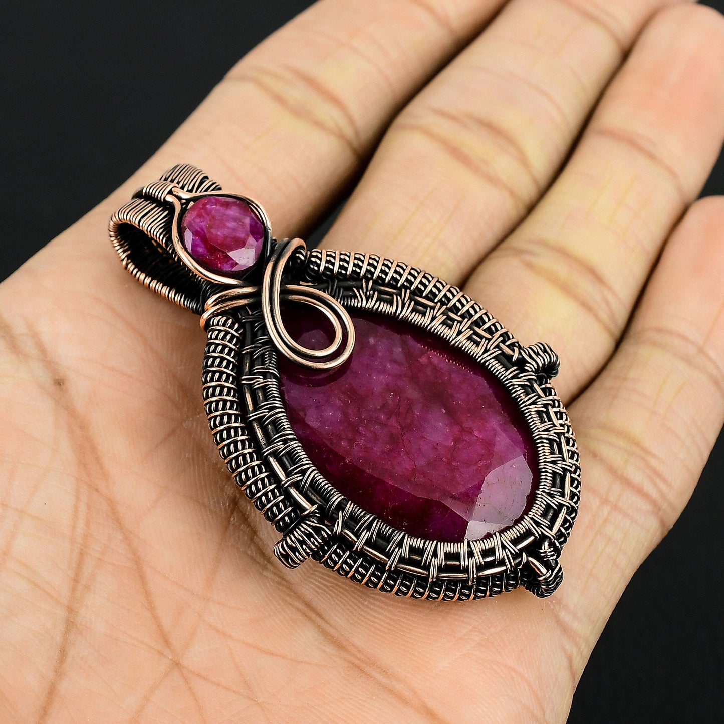 Kashmir Red Ruby Gemstone Pendant