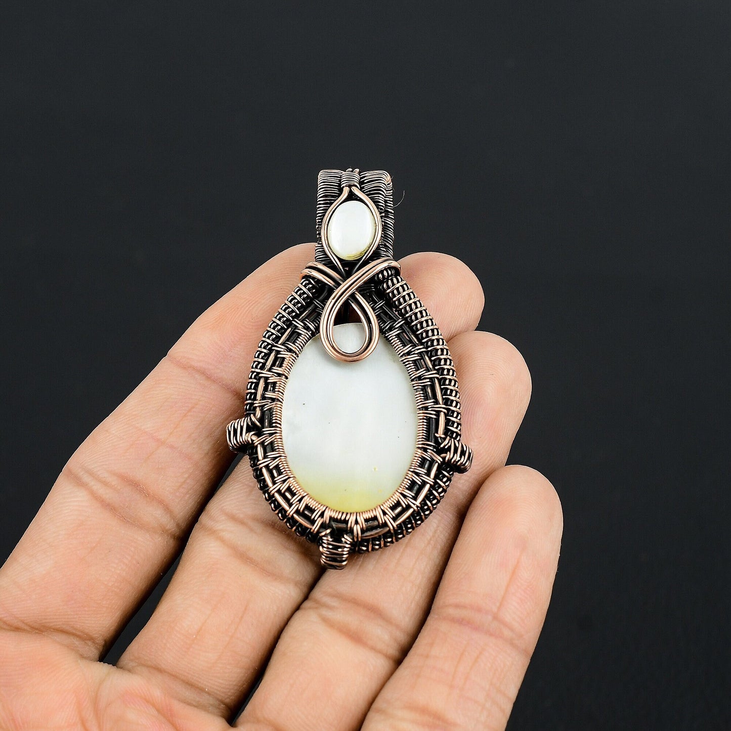 White Mother of Pearl Gemstone Pendant