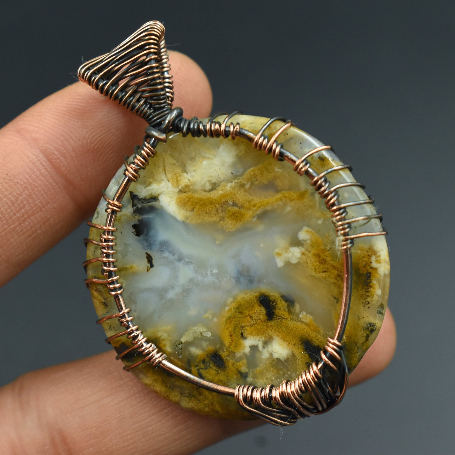 Brown Tiger Dendrite Gemstone Pendant