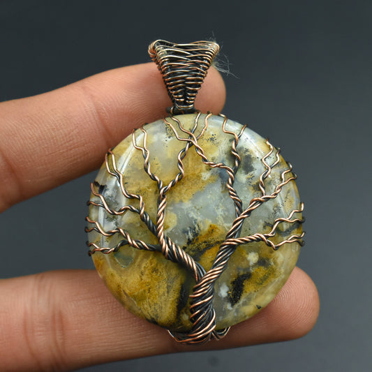 Brown Tiger Dendrite Gemstone Pendant