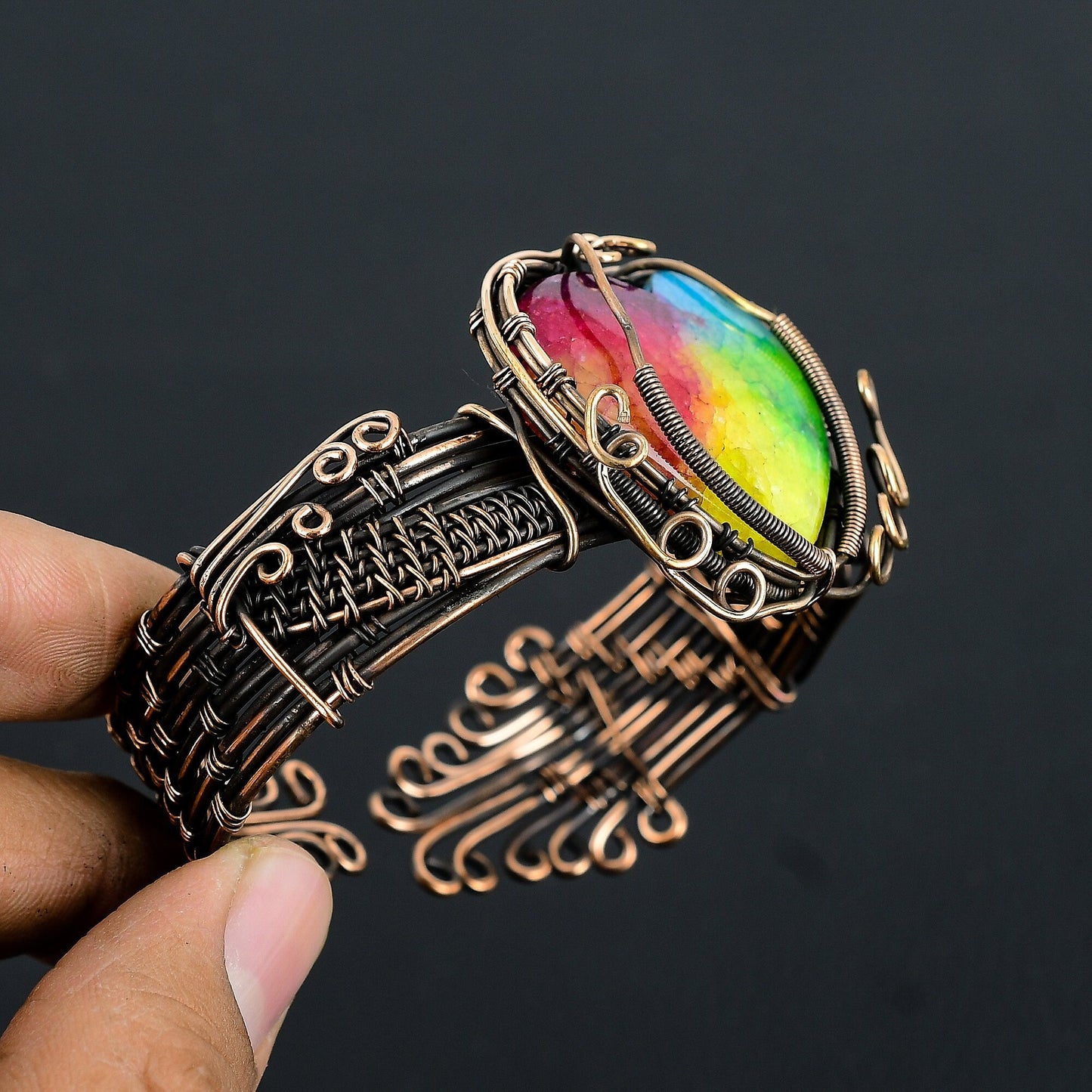 Rainbow Solar Quartz Gemstone Bangle