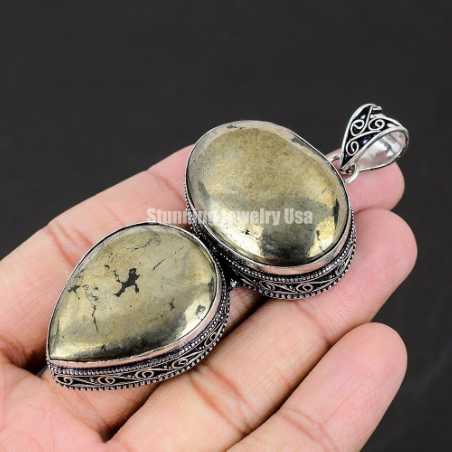 Gold Pyrite Gemstone Pendant