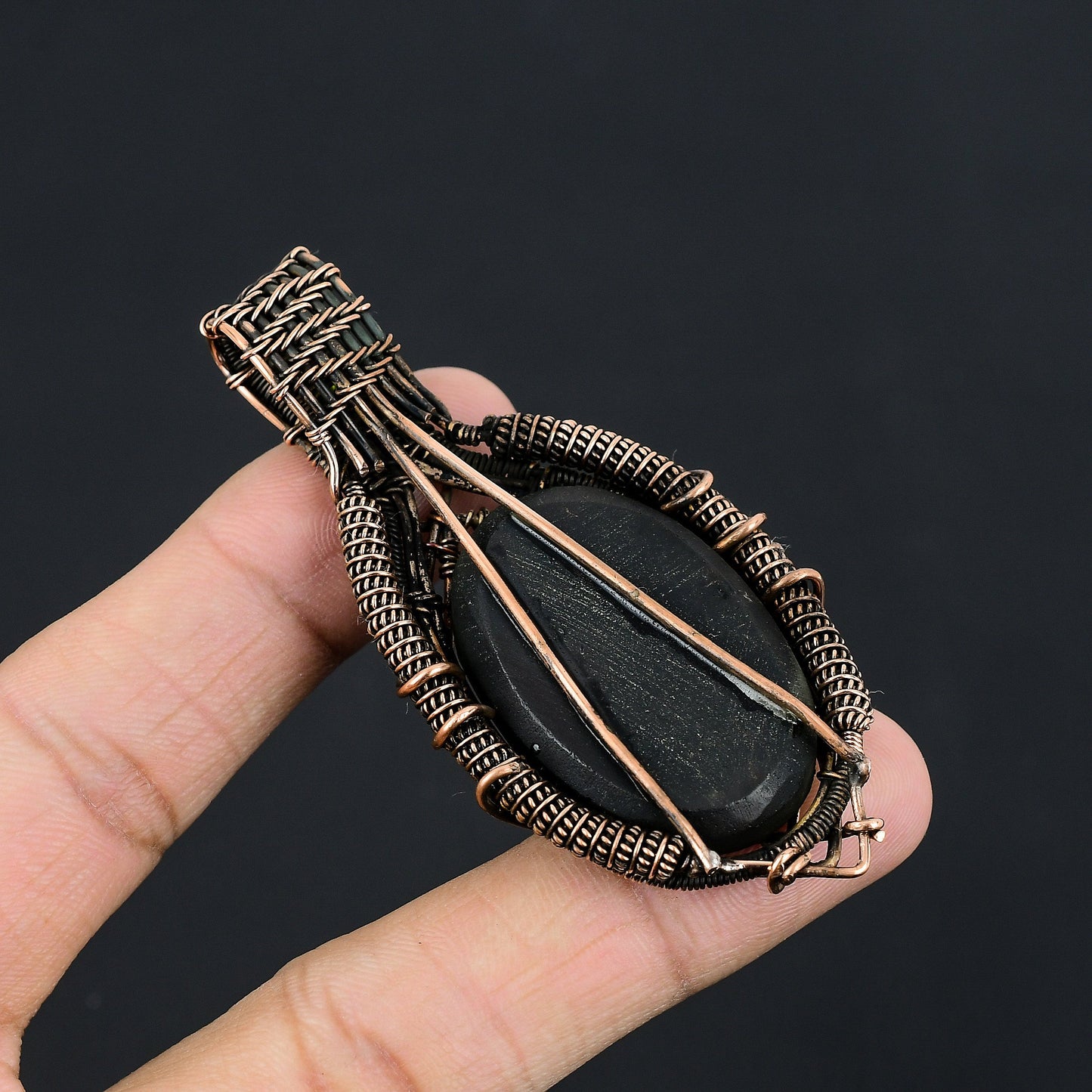 Copper Multicolor Abalone Gemstone Pendant