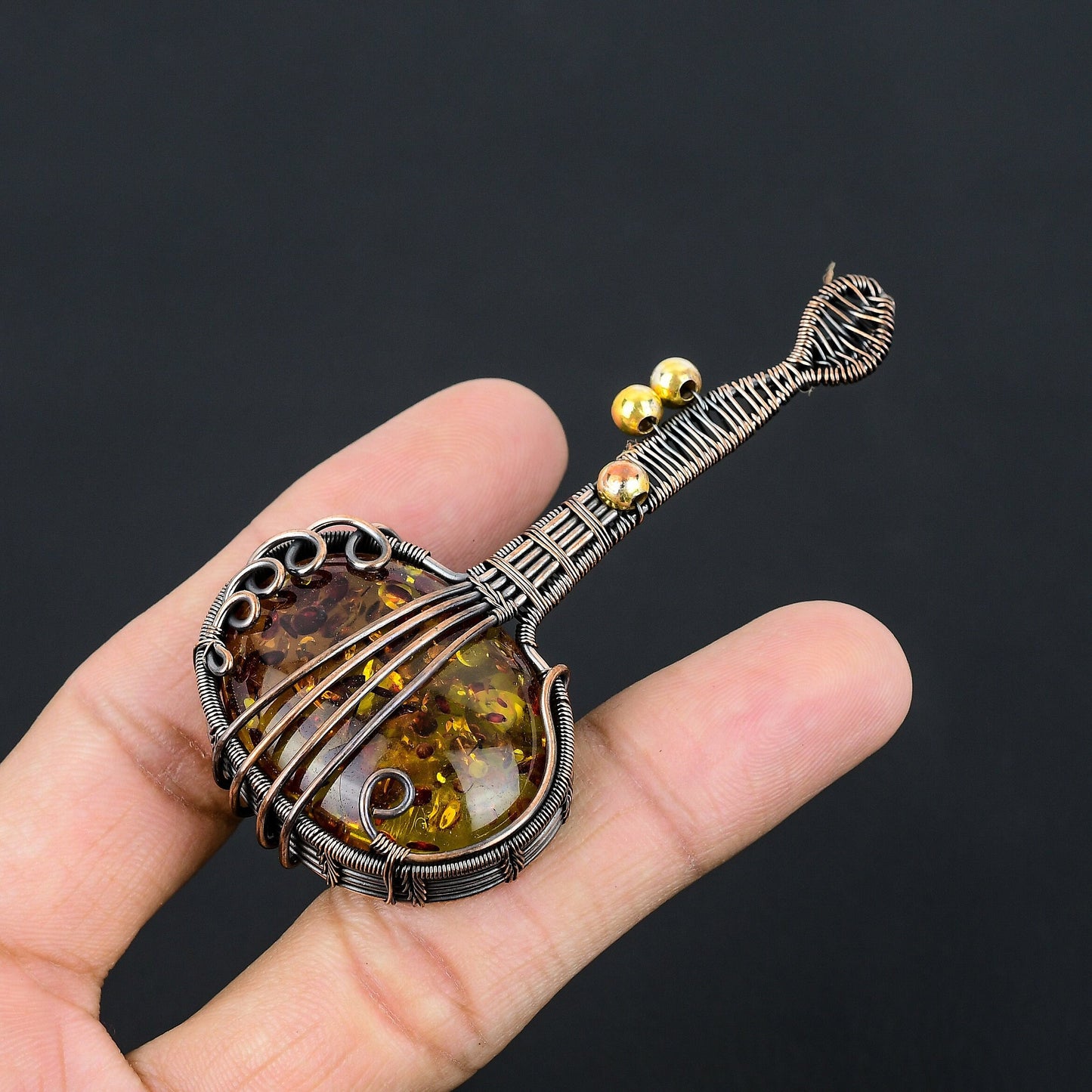 Honey Baltic Amber Gemstone Pendant