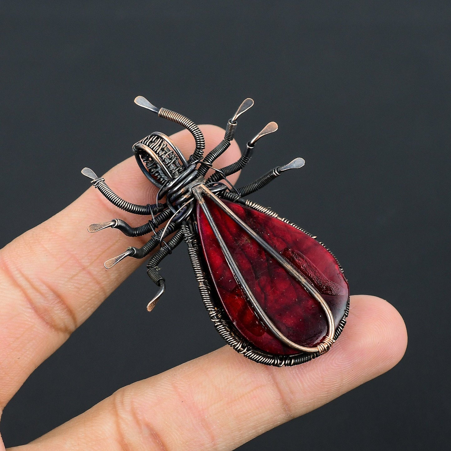Red Fire Labradorite Gemstone Pendant