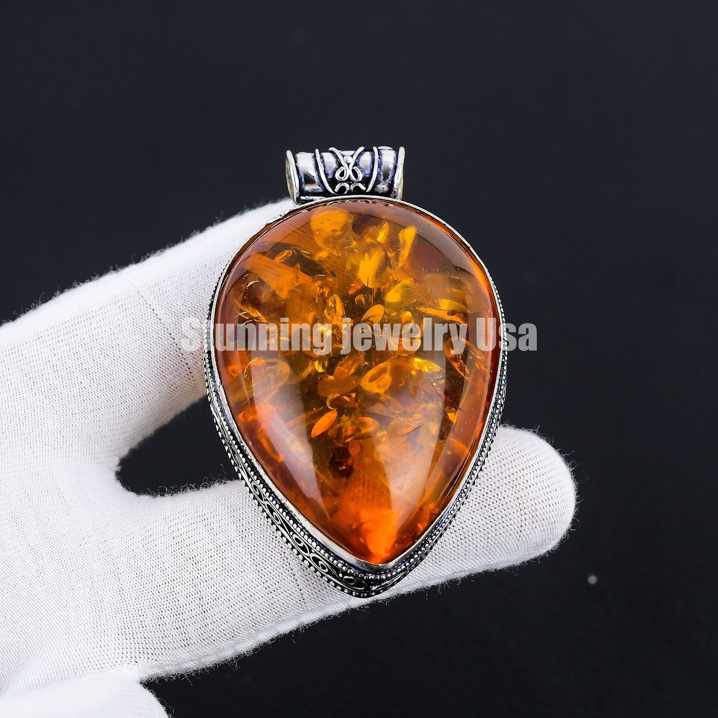 Honey Amber Gemstone Pendant