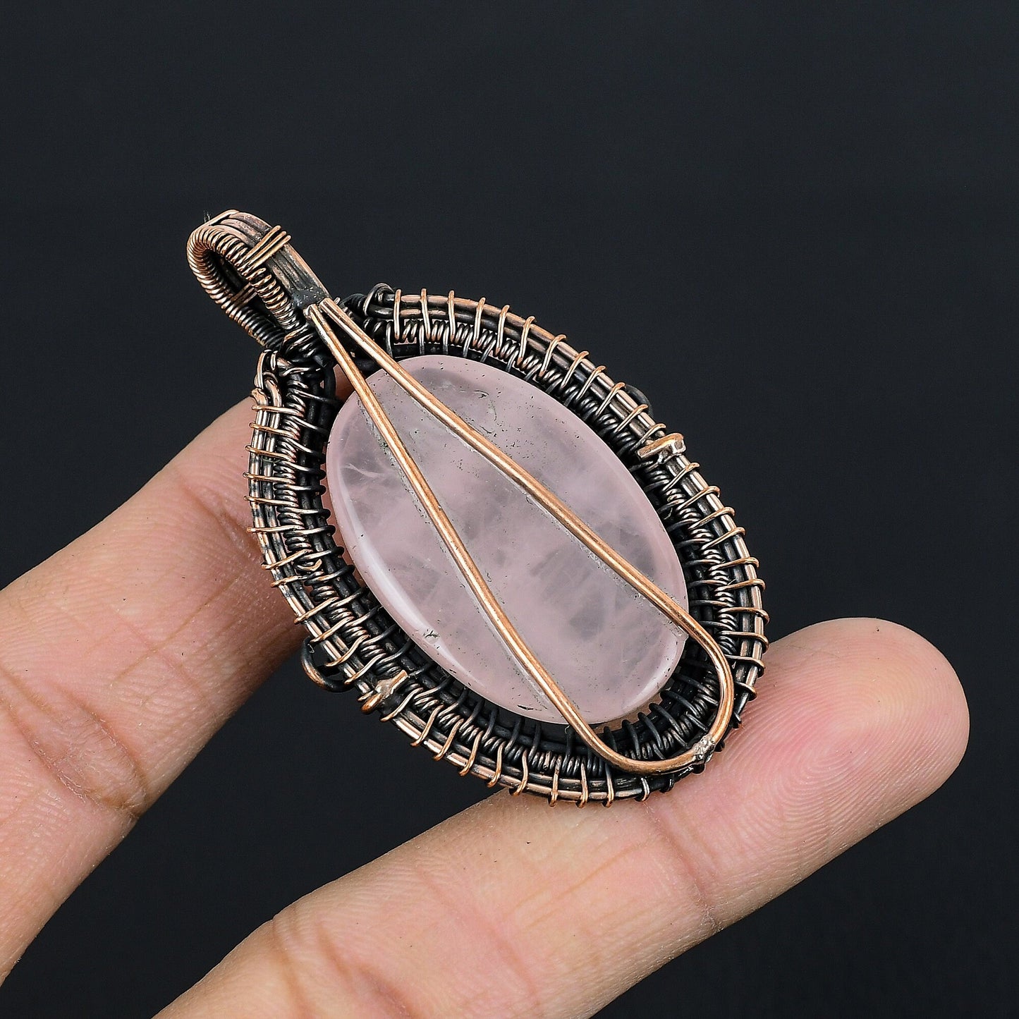 Pink Rose Quartz Gemstone Pendant