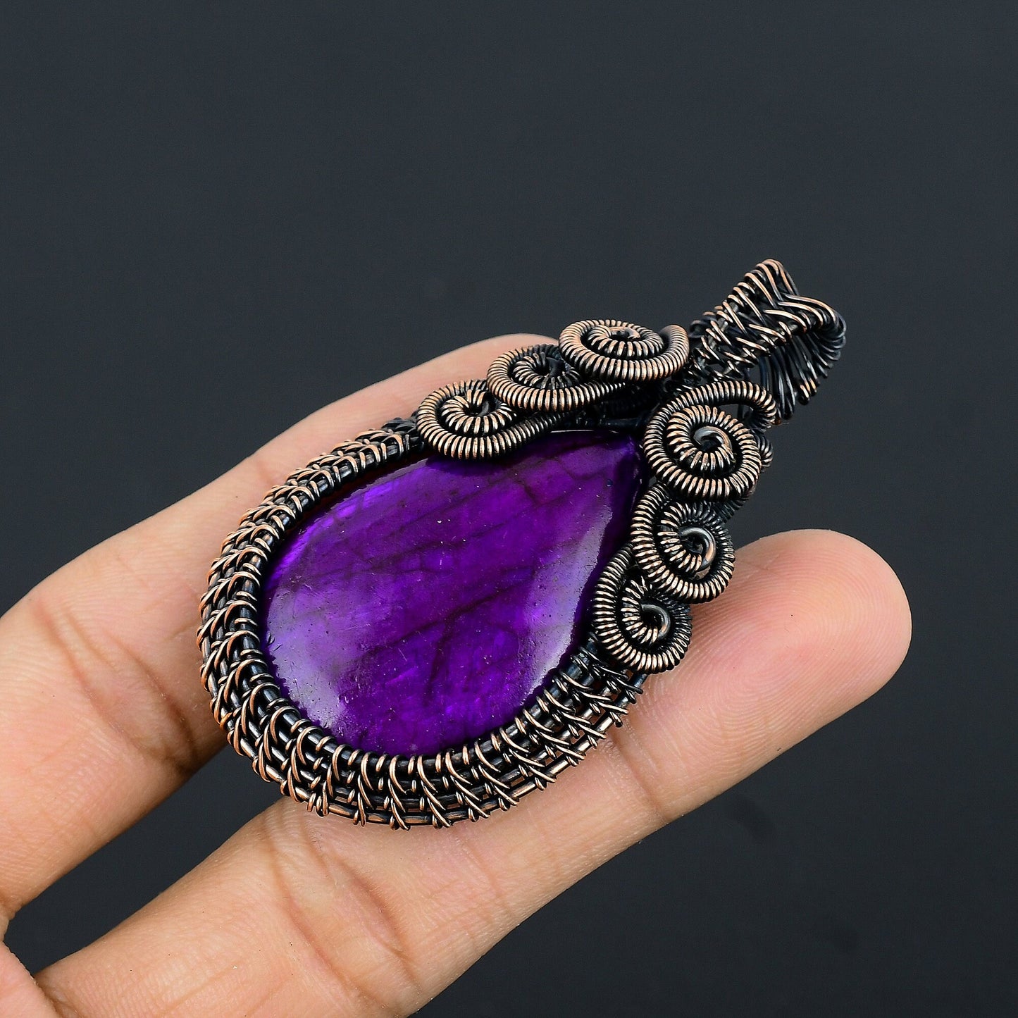 Purple Labradorite Gemstone Pendant