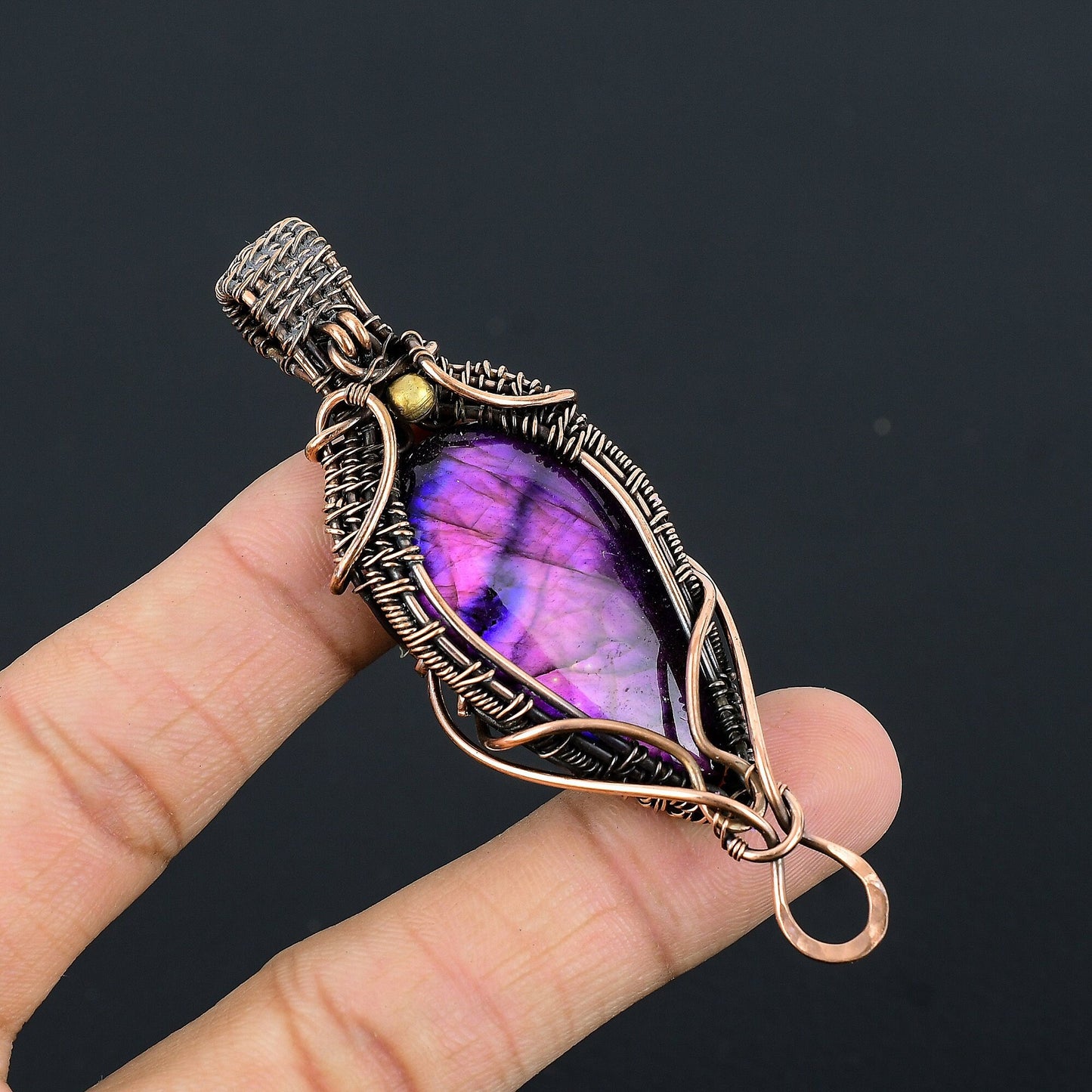 Purple Labradorite Gemstone Pendant