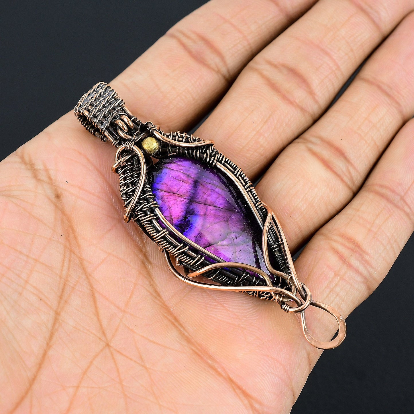Purple Labradorite Gemstone Pendant