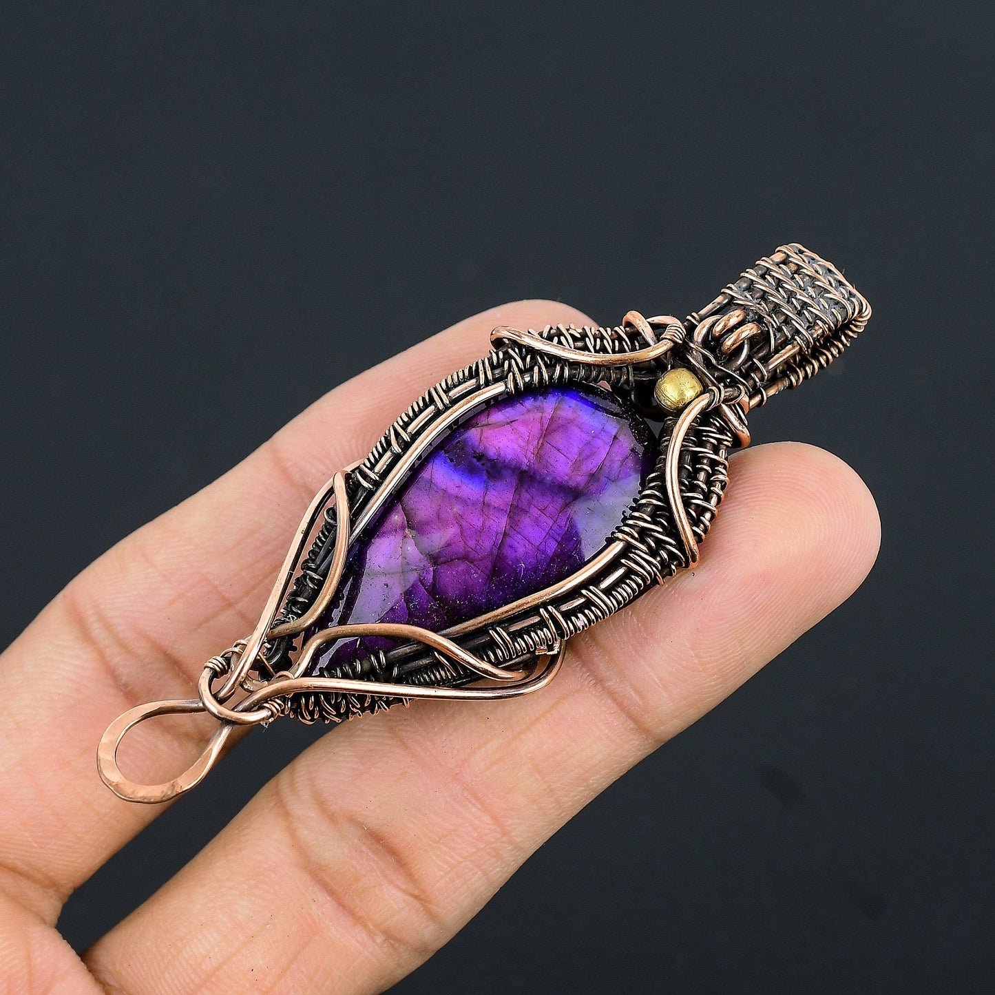 Purple Labradorite Gemstone Pendant